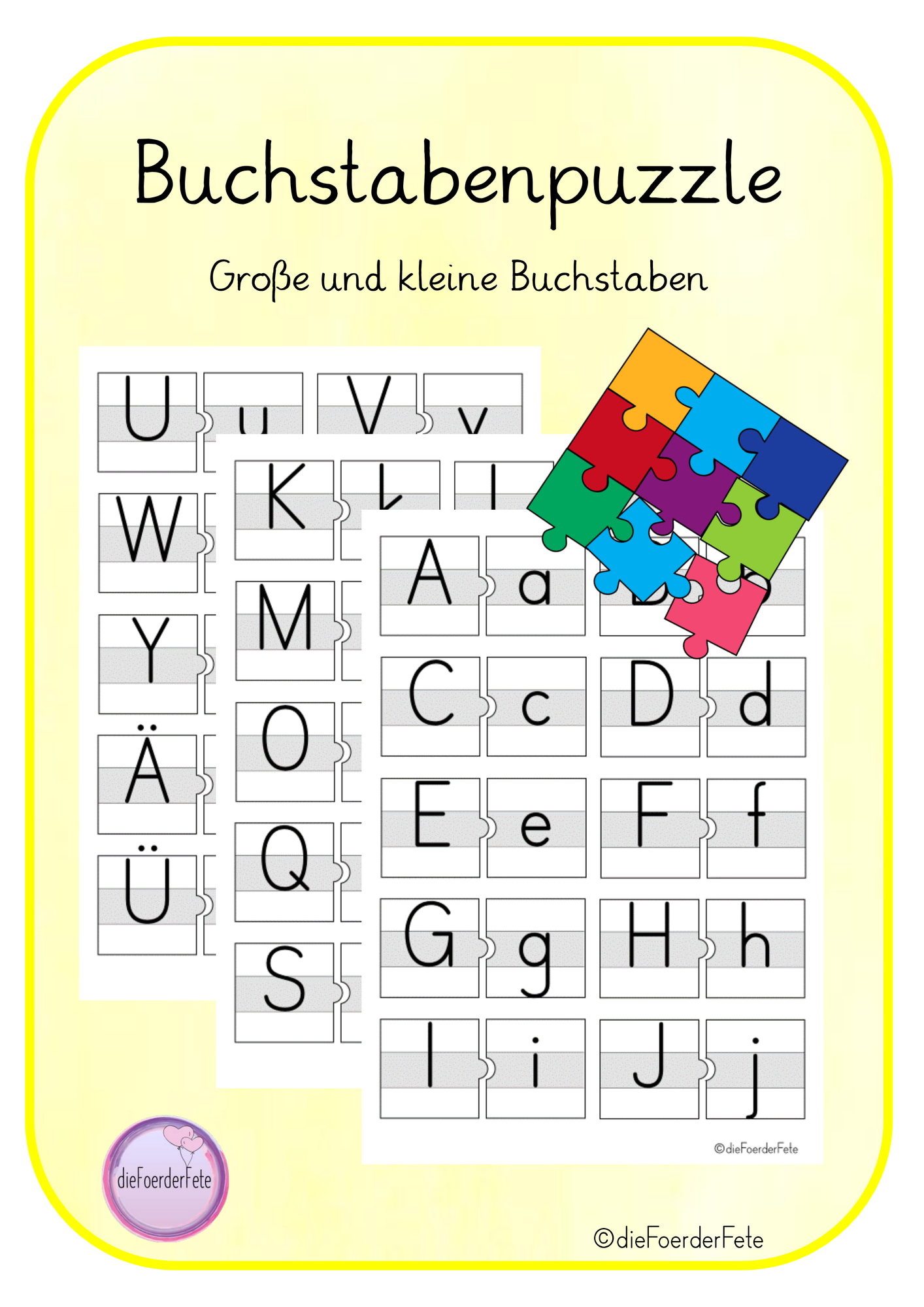 Buchstabenpuzzle / Buchstabenpaare - große und kleine Buchstaben