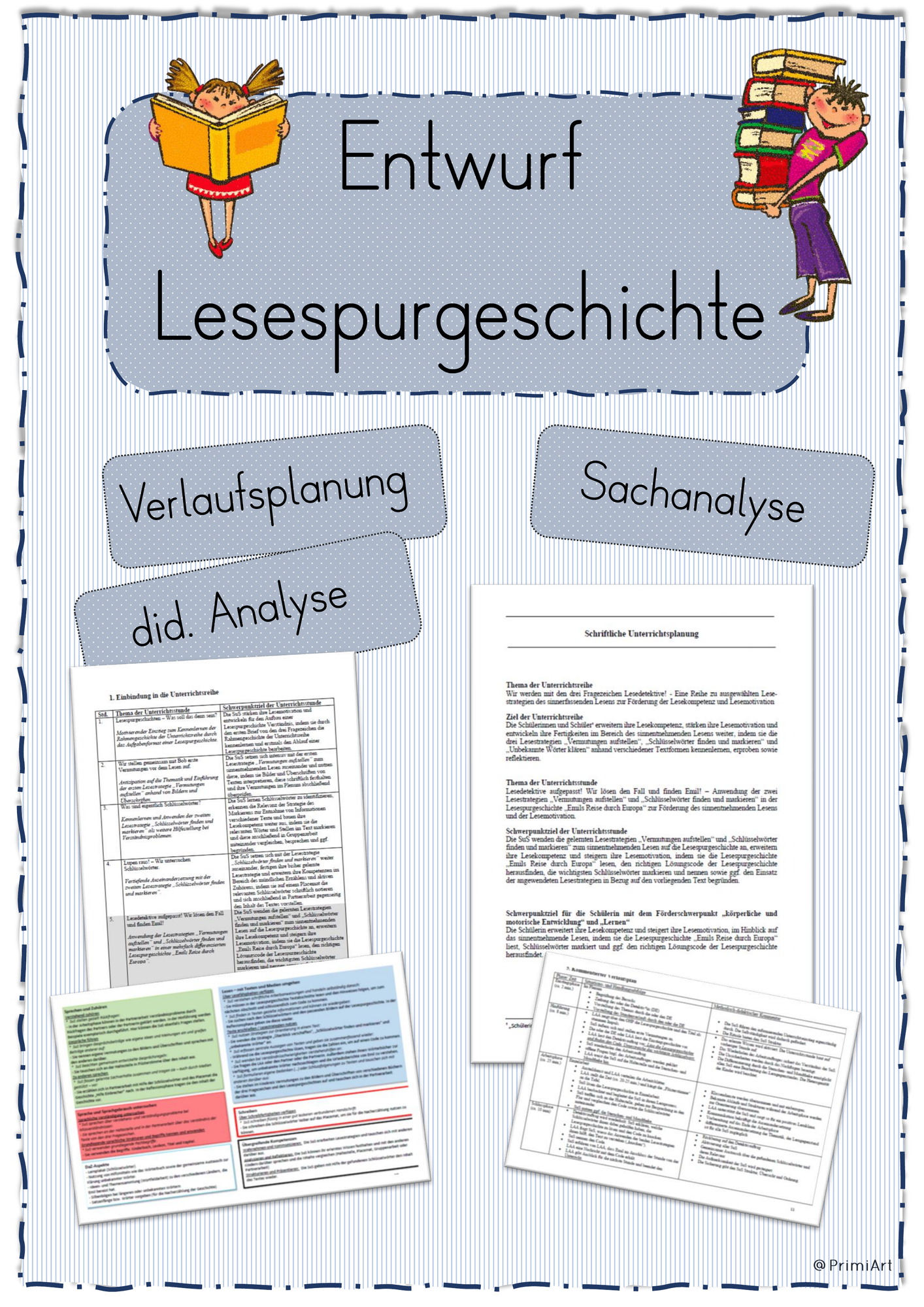 Unterrichtsentwurf Deutsch Lesespurgeschichte – Unterrichtsmaterial im