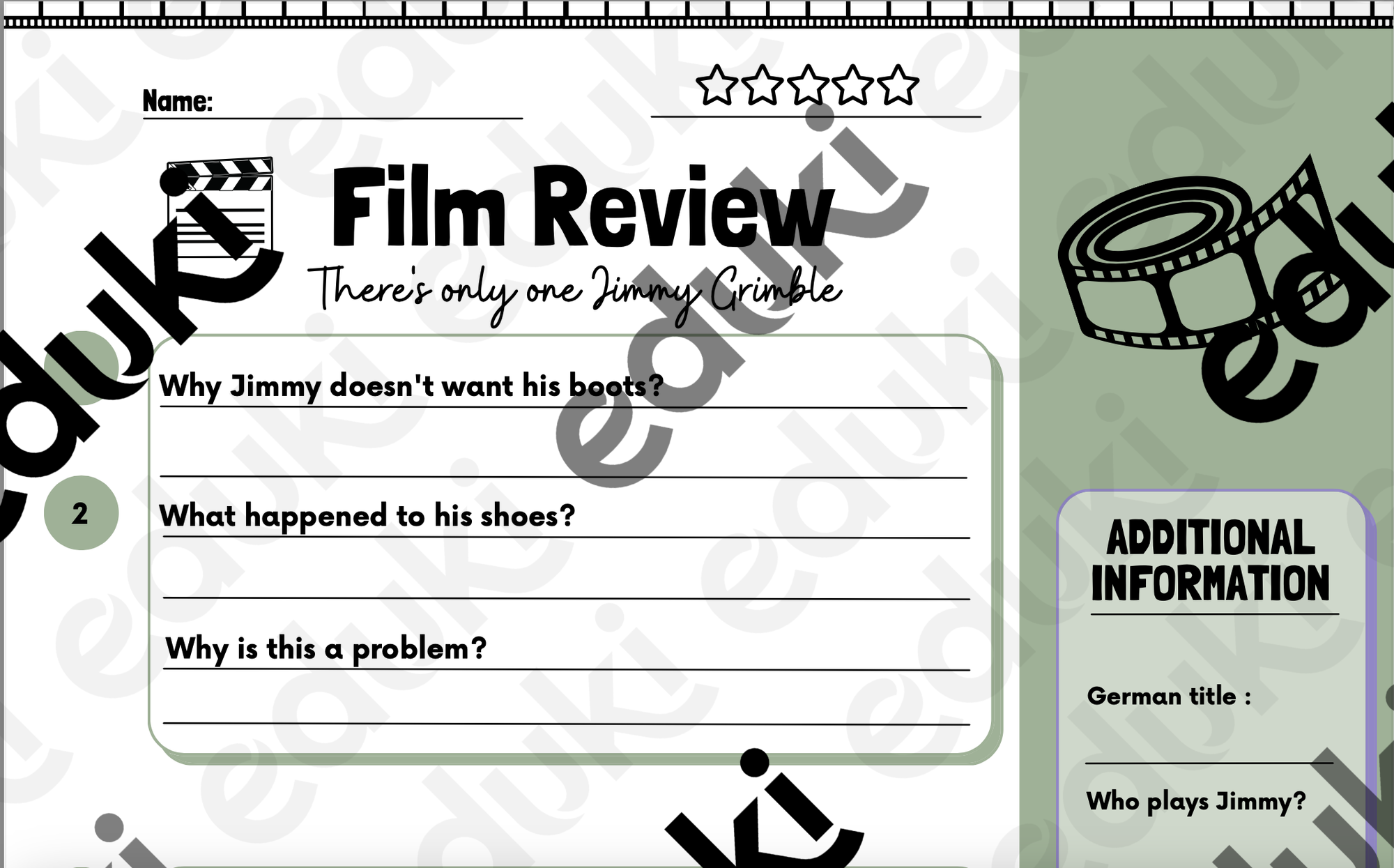 Film Review Jimmy Grimble Access – Unterrichtsmaterial im Fach