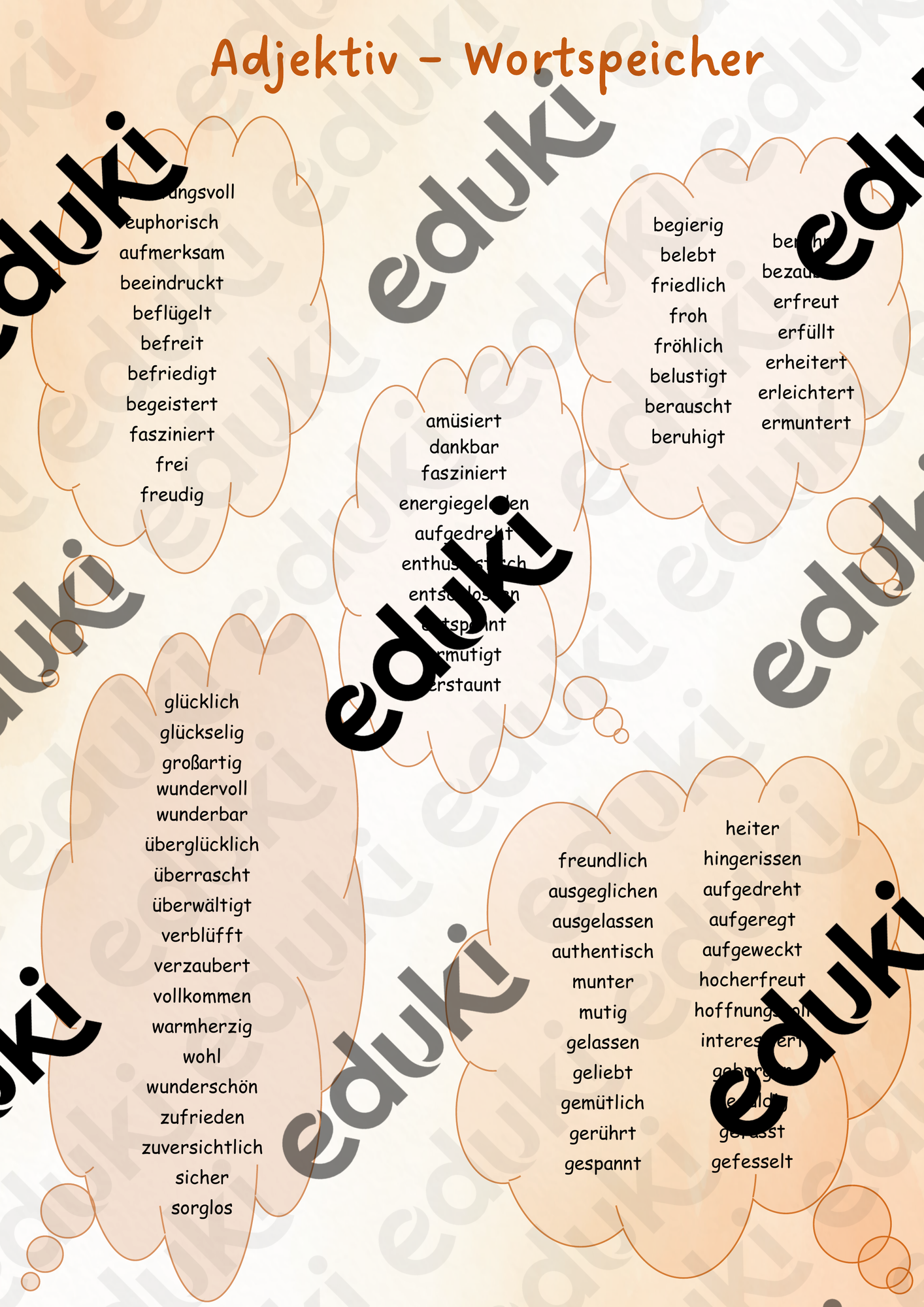 Adjektiv Wortspeicher (positiv und negativ) Emotionen ausdrcken Unterrichtsmaterial in den Fchern Deutsch & DaZ/DaF Adjektiv Wortspeicher (positiv und negativ) Emotionen ausdrcken Unterrichtsmaterial in den Fchern Deutsch & DaZ/DaF