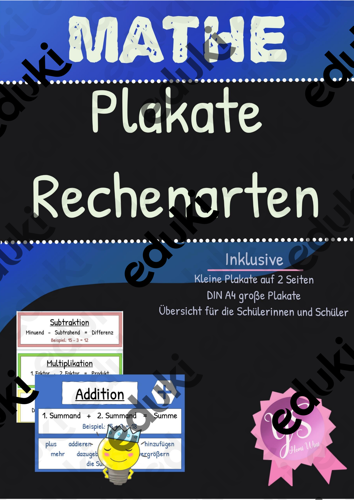 Mathe: Plakate zu den Grundrechenarten – Unterrichtsmaterial im Fach