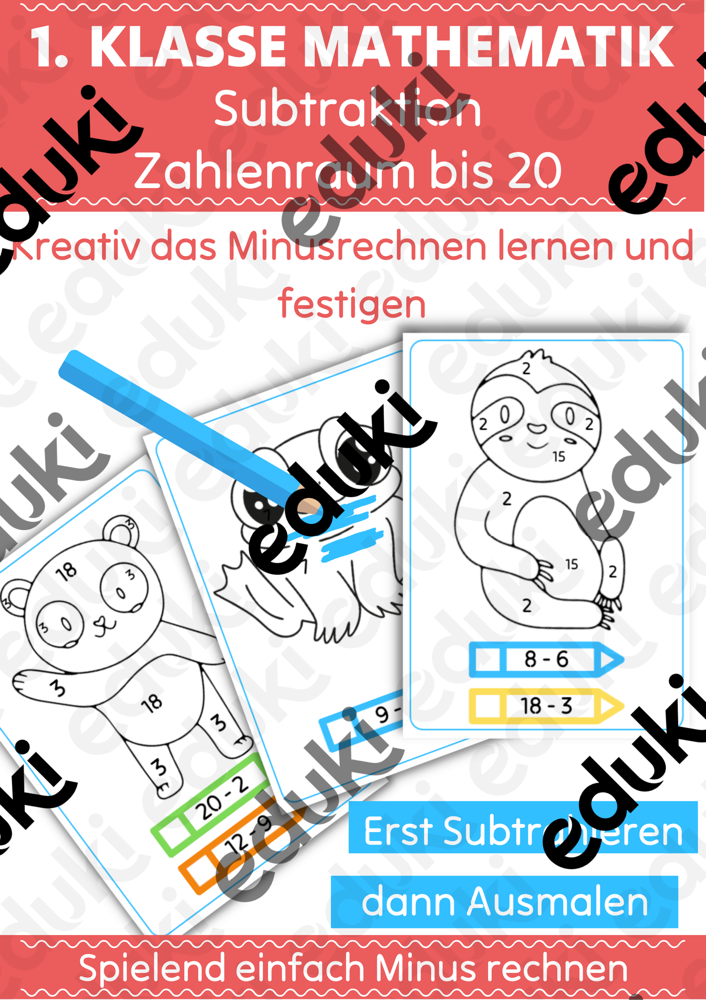 Subtraktion 1. Klasse: Subtrahieren mit Kreativ Übungen