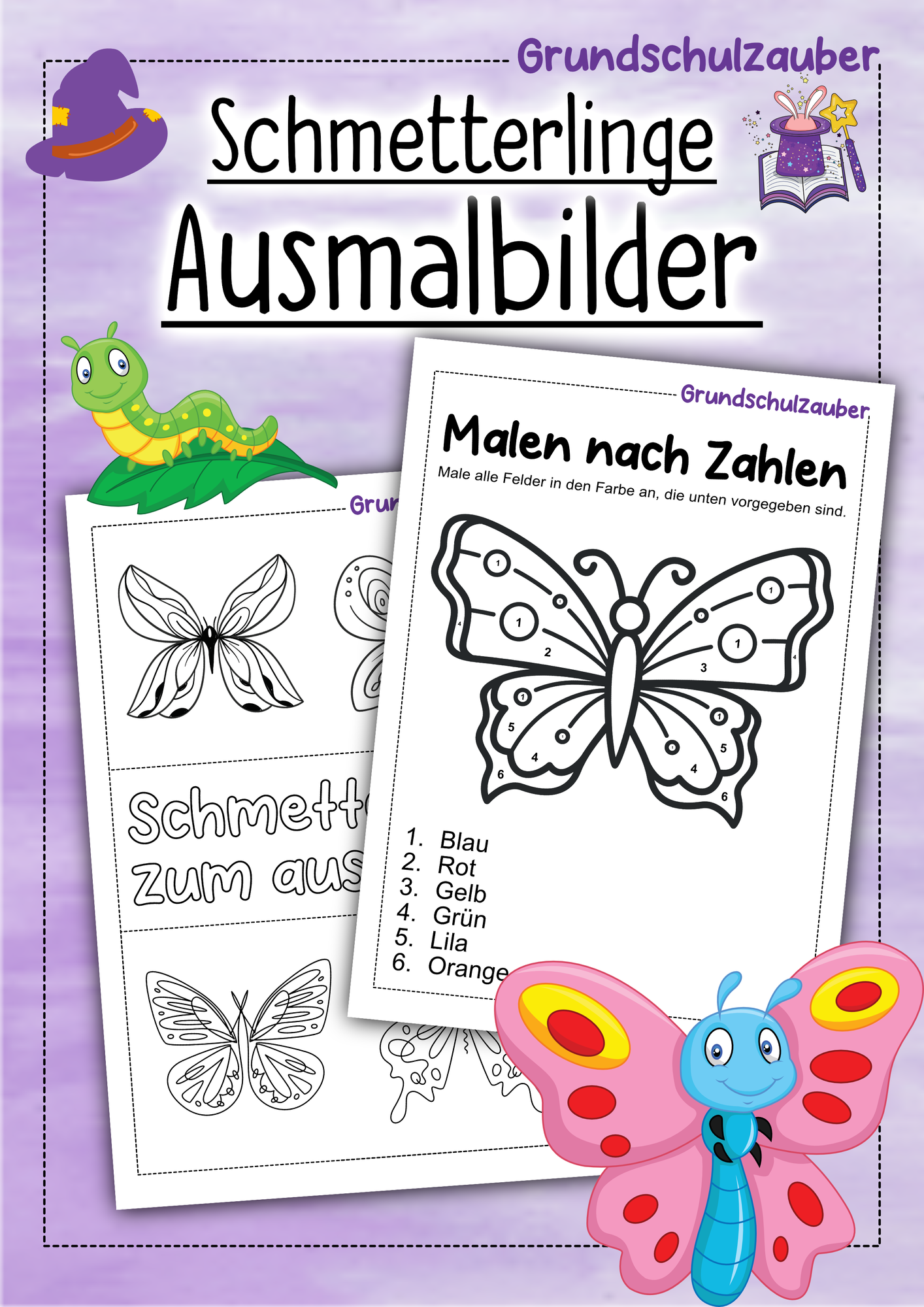 2 Schmetterlinge Vorlagen Ausmalbilder – Unterrichtsmaterial im Fach Kunst