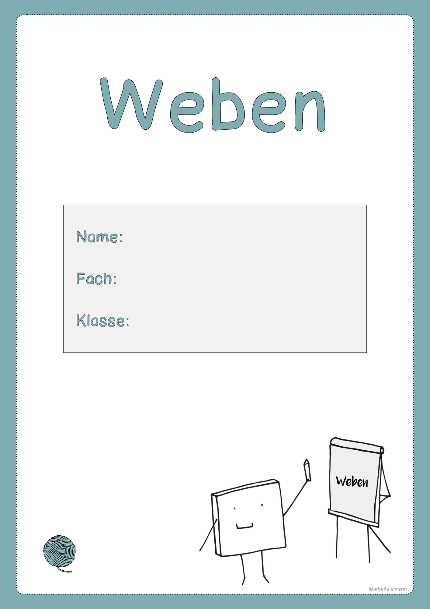 Weben Deckblatt – Unterrichtsmaterial im Fach Arbeitslehre