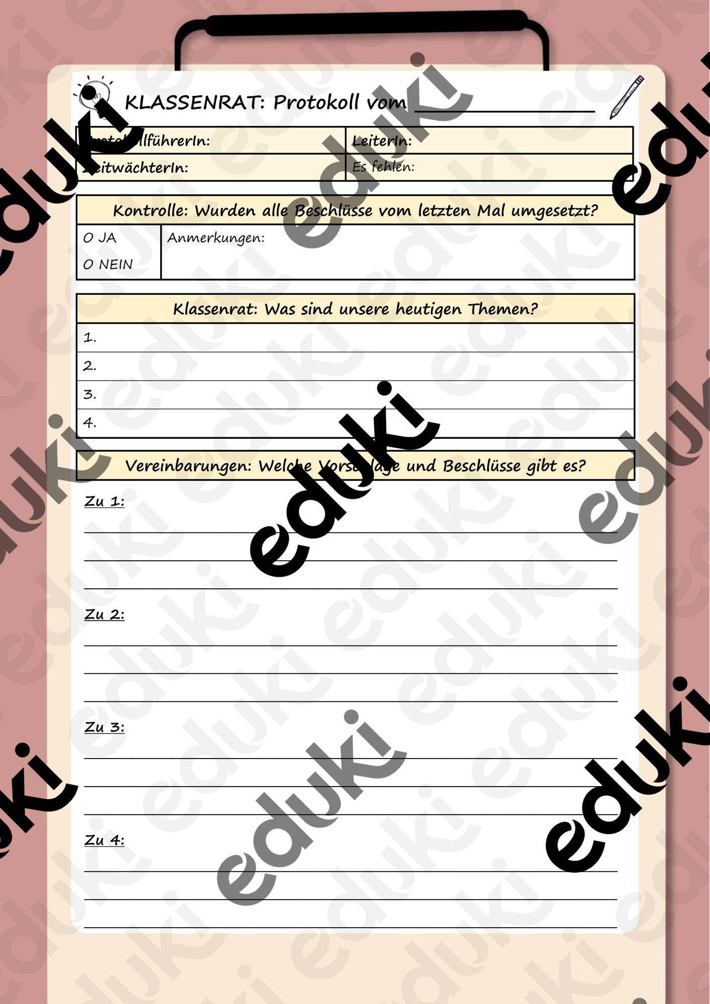 Klassenrat Protokoll Vorlagen Unterrichtsmaterial Im Fach klassenrat-protokoll-vorlagen-unterrichtsmaterial-im-fach