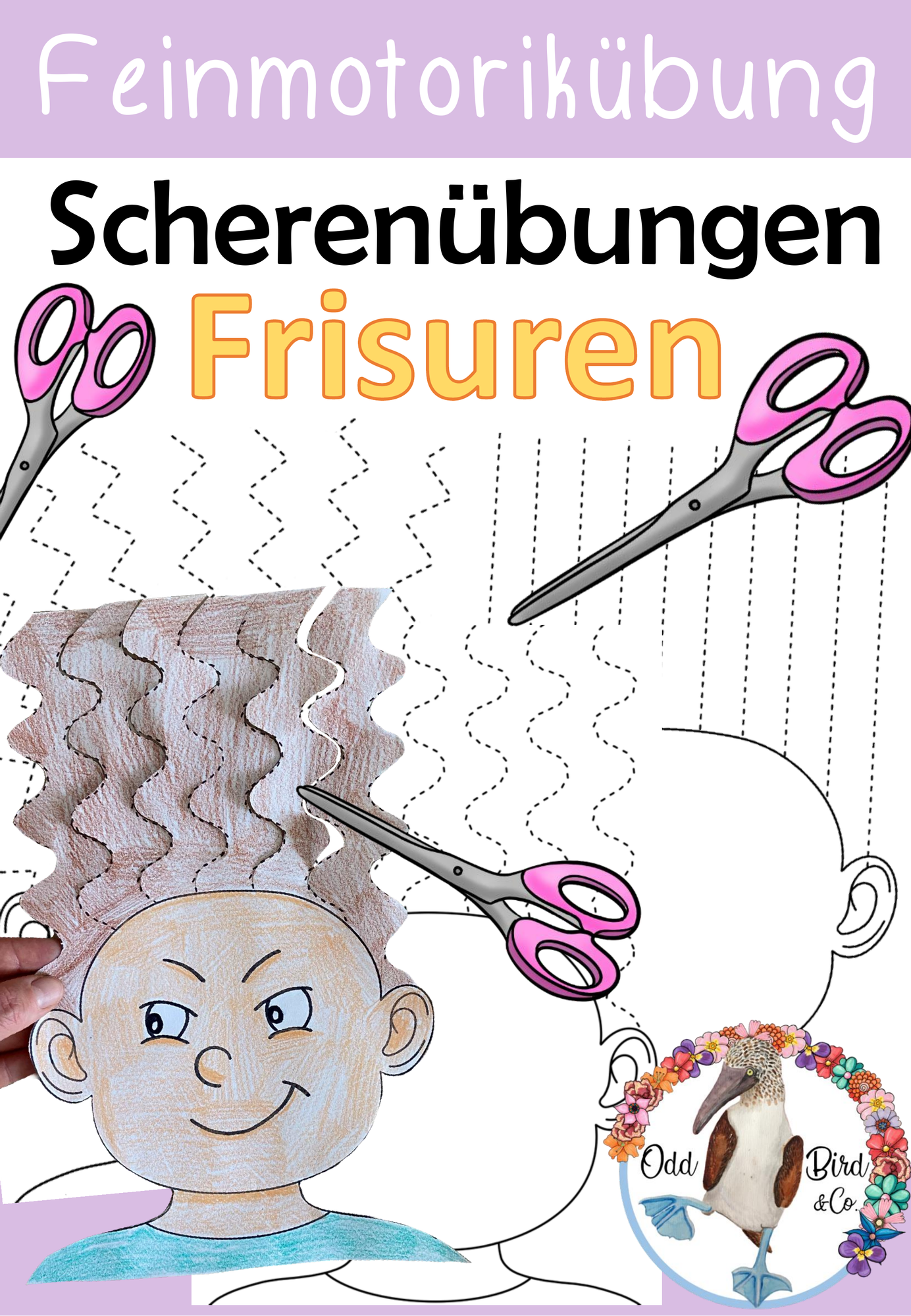 Übungen mit der Schere - Verrückte Frisuren zum Schulen der Feinmotorik