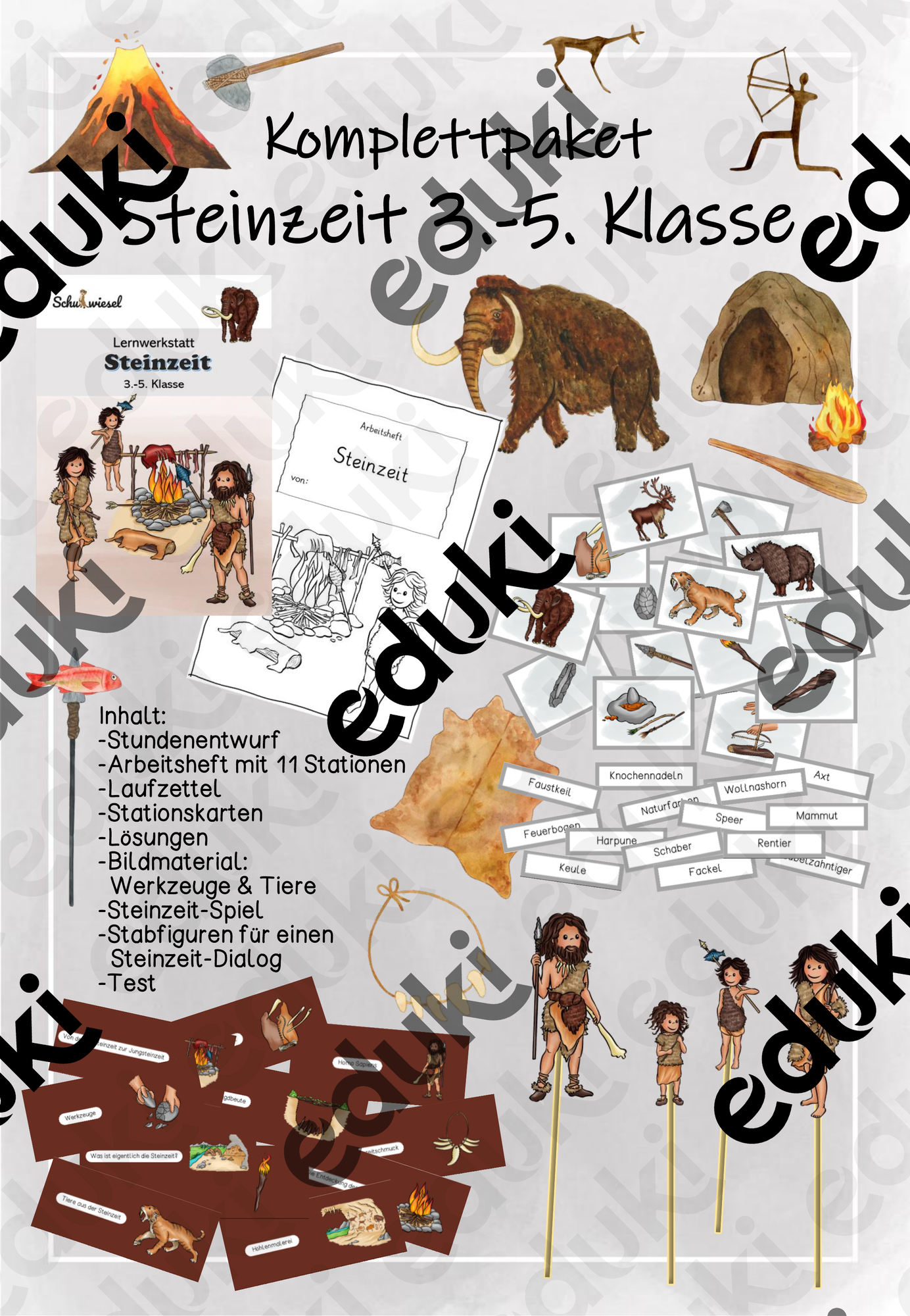 steinzeit spielzeug Komplettpaket Steinzeit 3.-5. Klasse – Unterrichtsmaterial im Fach