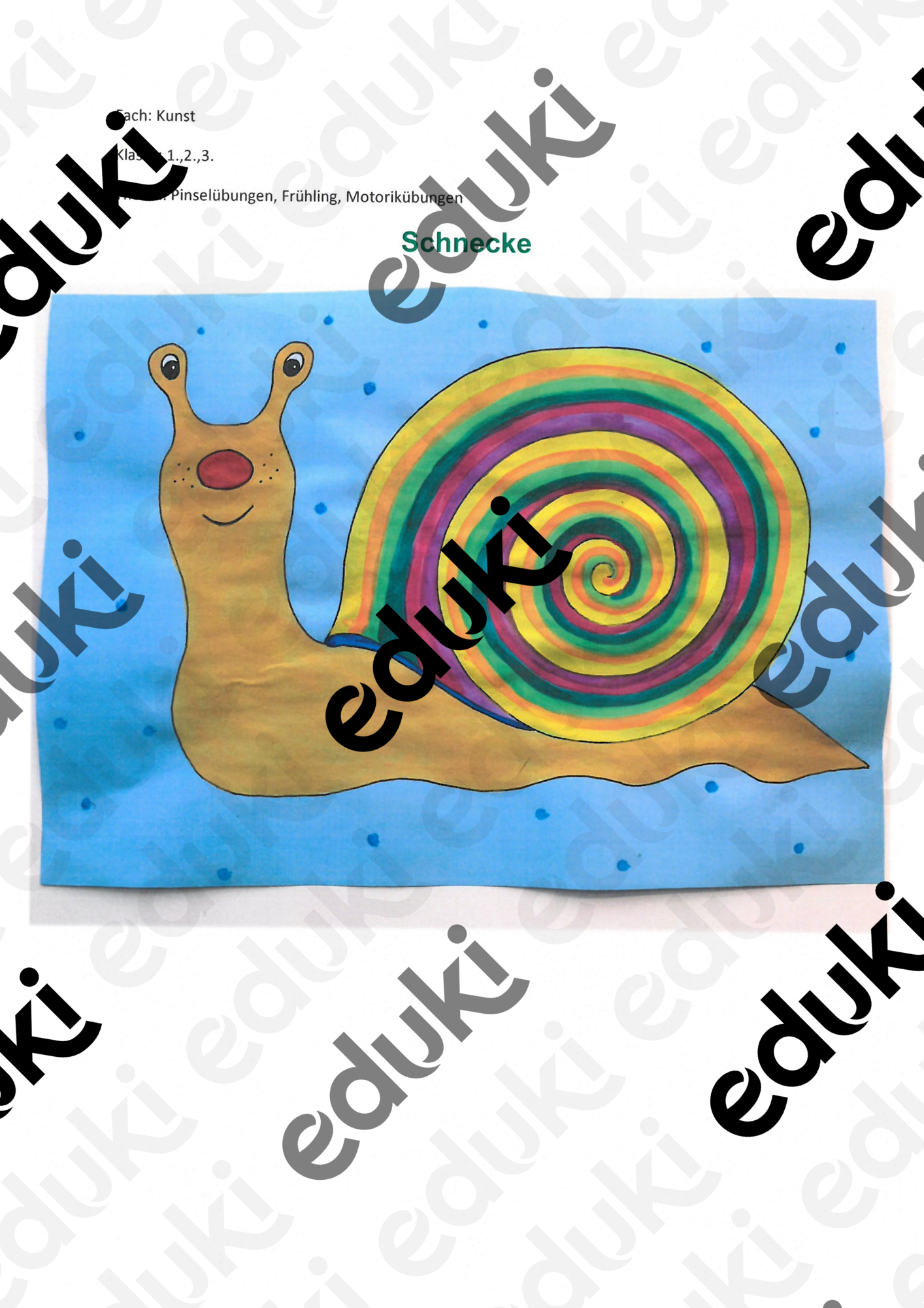 Bunte Schnecke – Unterrichtsmaterial im Fach Kunst