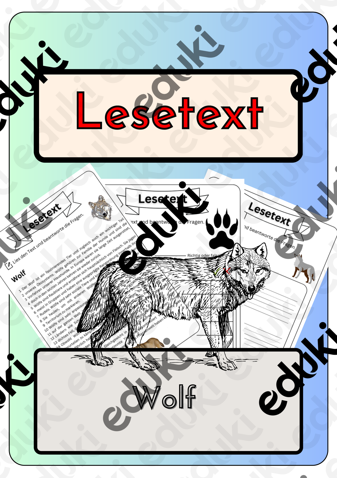 Leseverständnis - Wolf + Lösungen – Unterrichtsmaterial in den Fächern