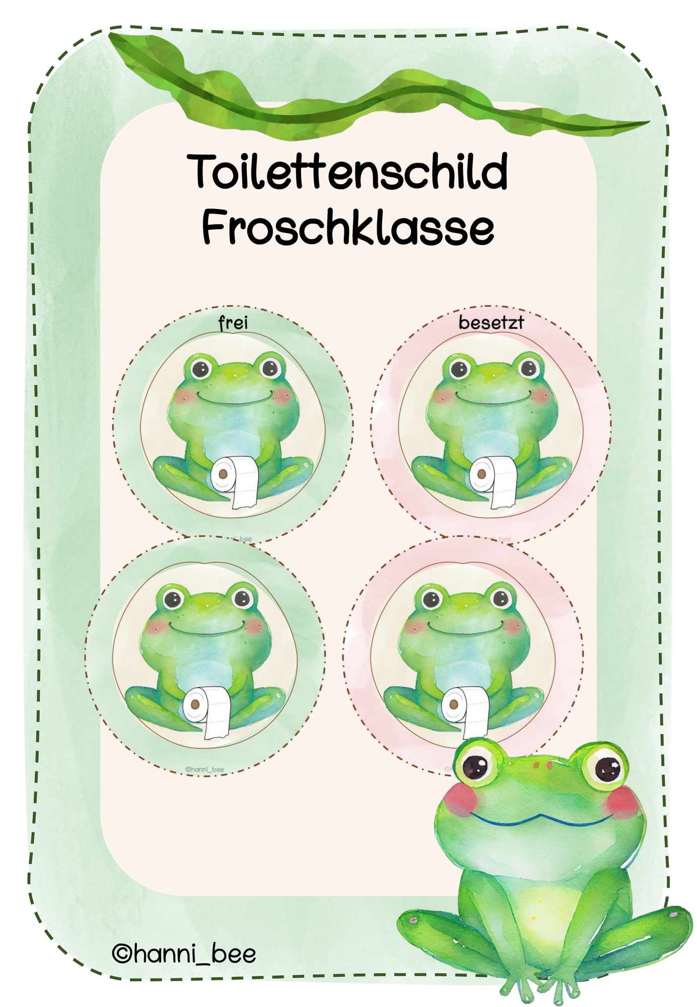 Toilettenschild Froschklasse – Unterrichtsmaterial im Fach ...