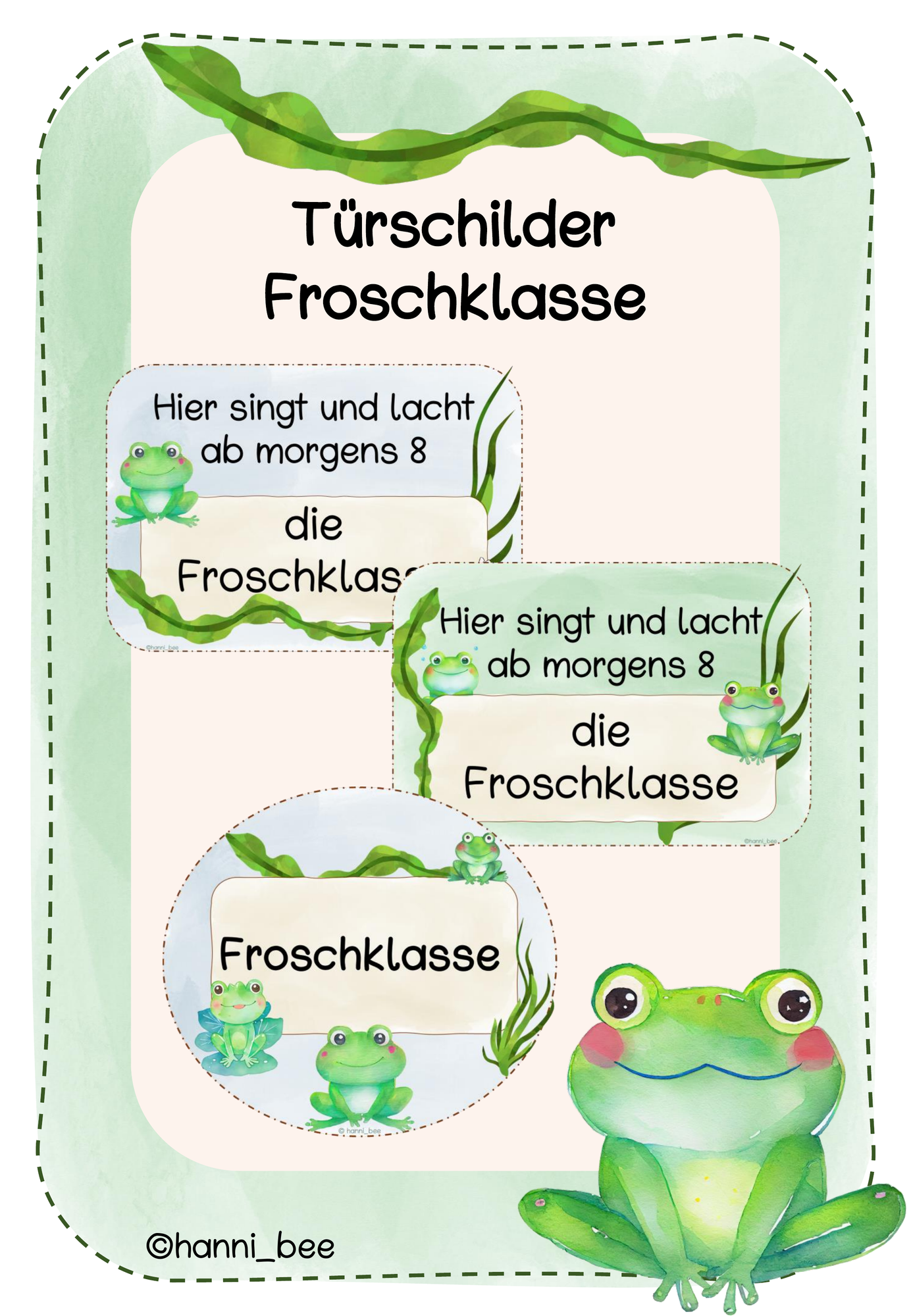 Türschilder Froschklasse – Unterrichtsmaterial im Fach Fachübergreifendes