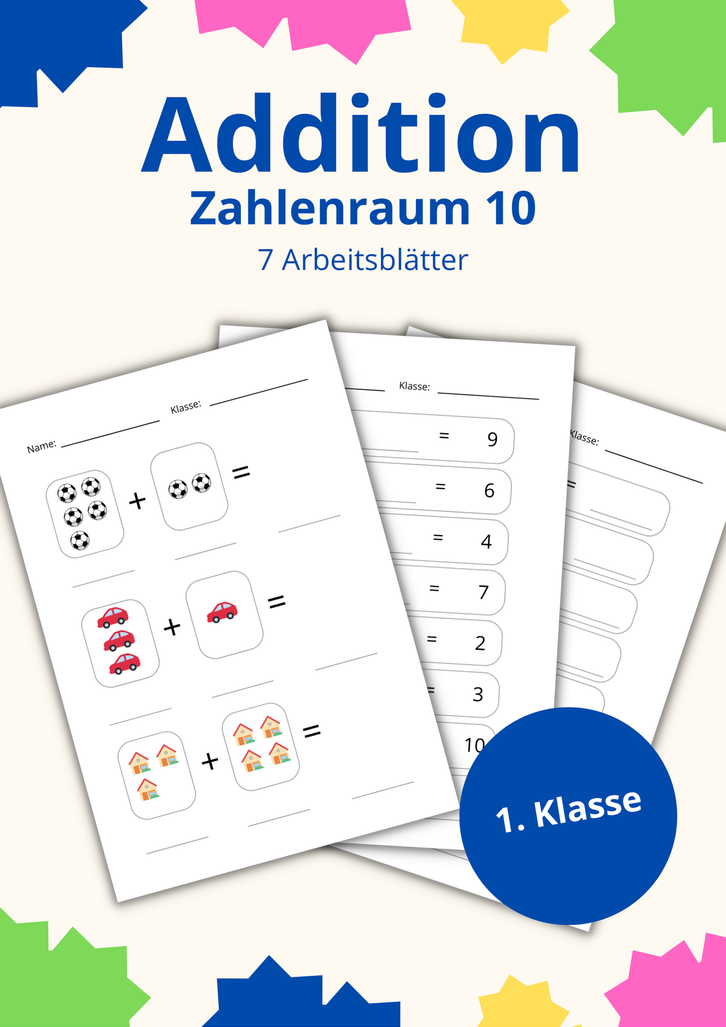 Addition lernen - 1. Klasse -Zahlenraum 10 - Mathematik