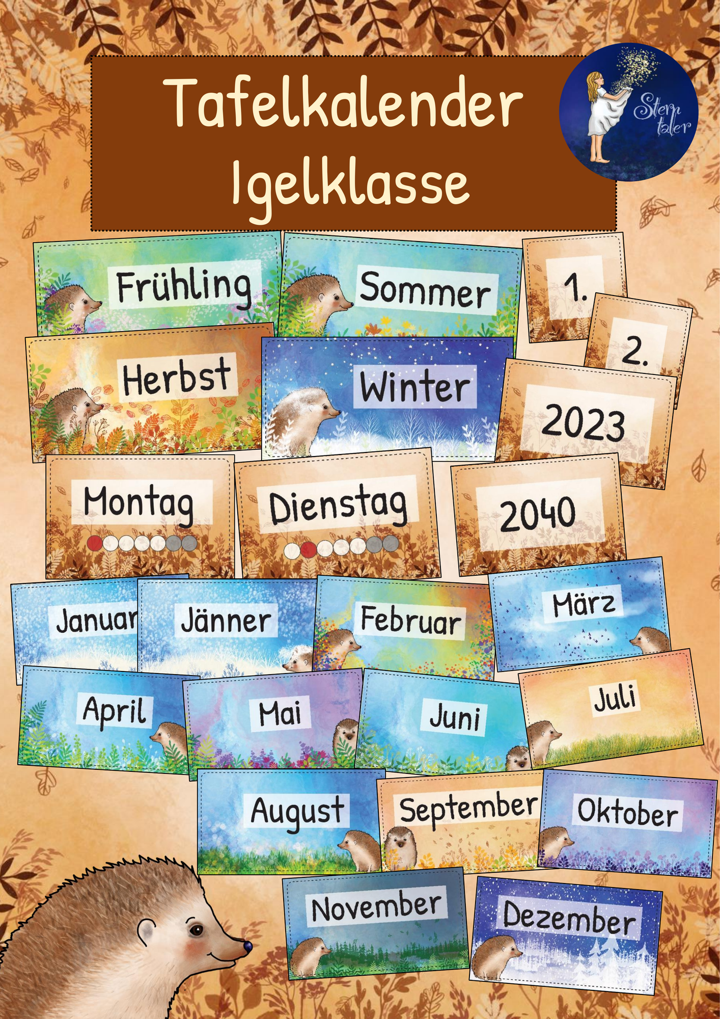 Igelklasse - Tafelkalender / Dauerkalender – Unterrichtsmaterial im ...