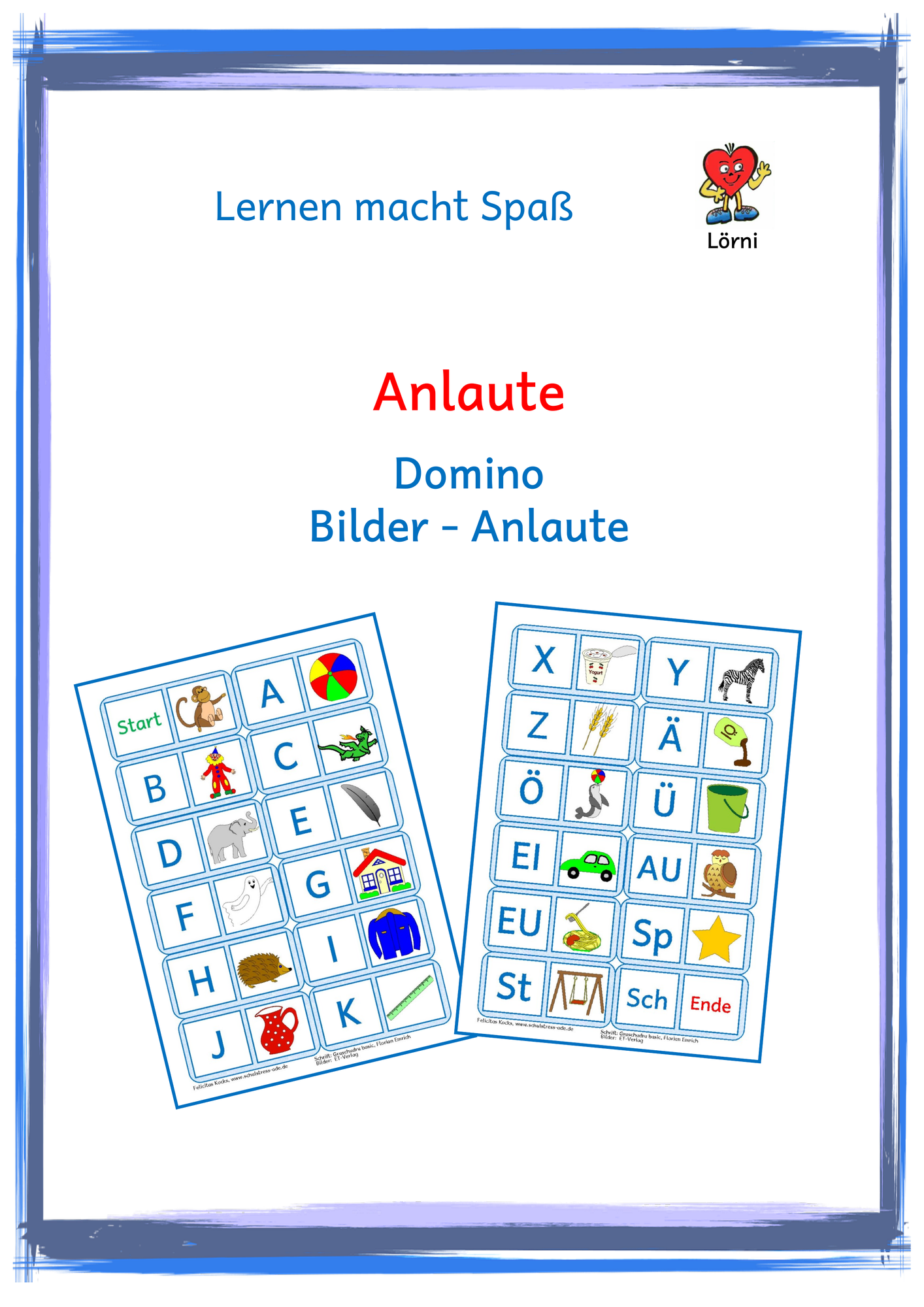 Anlaute: Domino Bilder-Anlaut – Unterrichtsmaterial im Fach Deutsch
