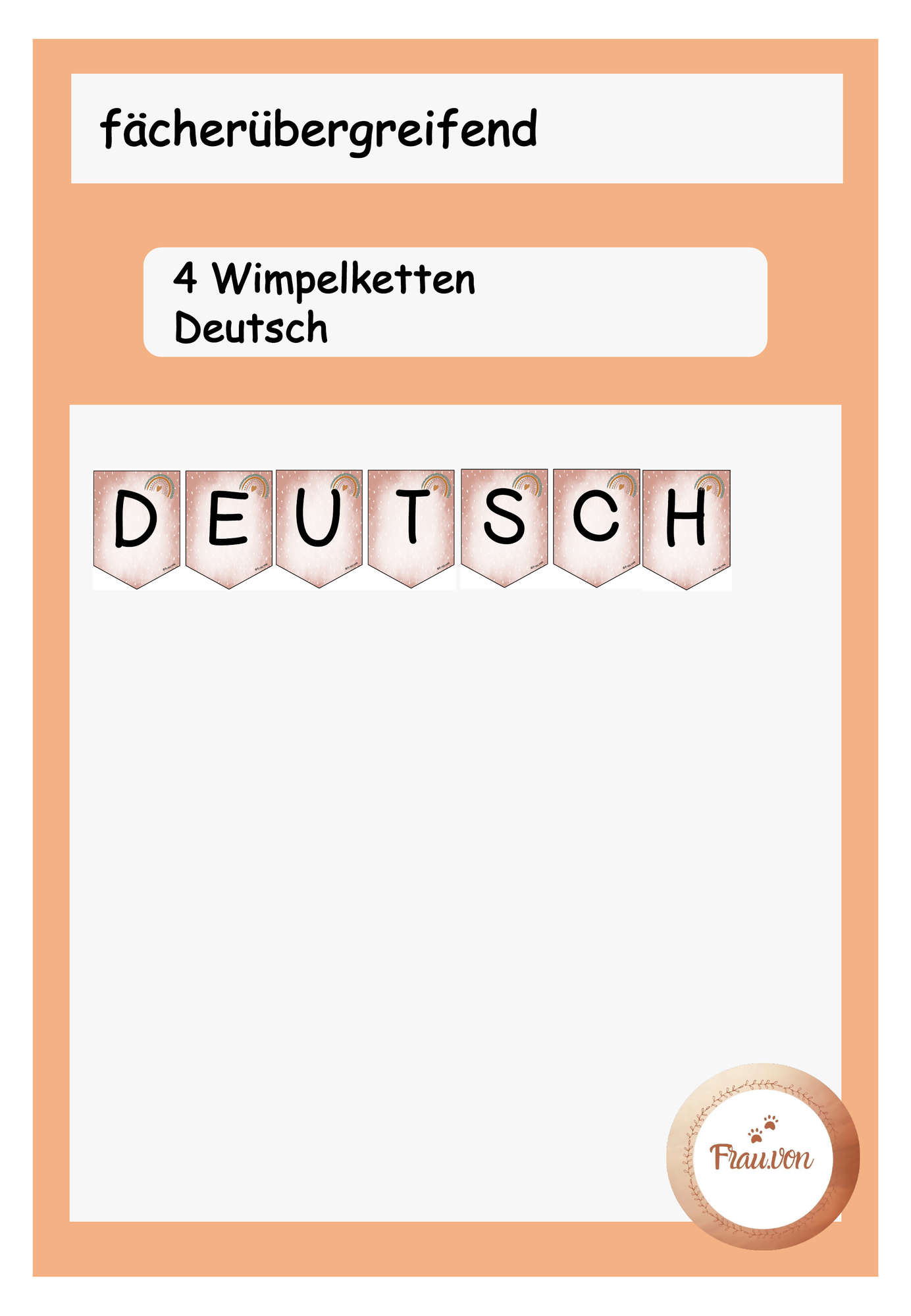 Wimpelkette Deutsch – Unterrichtsmaterial im Fach Fachübergreifendes