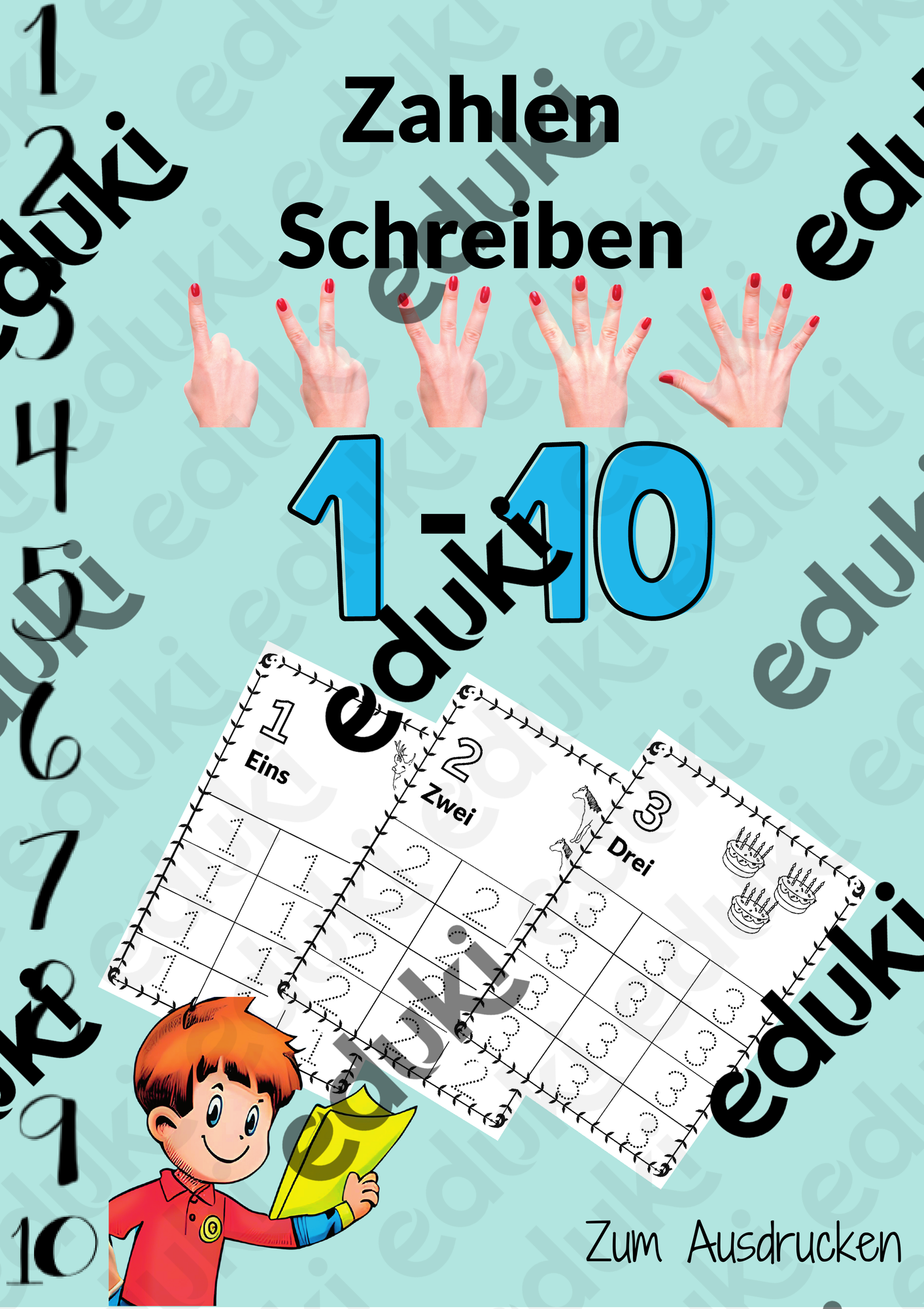 Zahlen schreiben von 1 -10 – Unterrichtsmaterial im Fach Mathematik