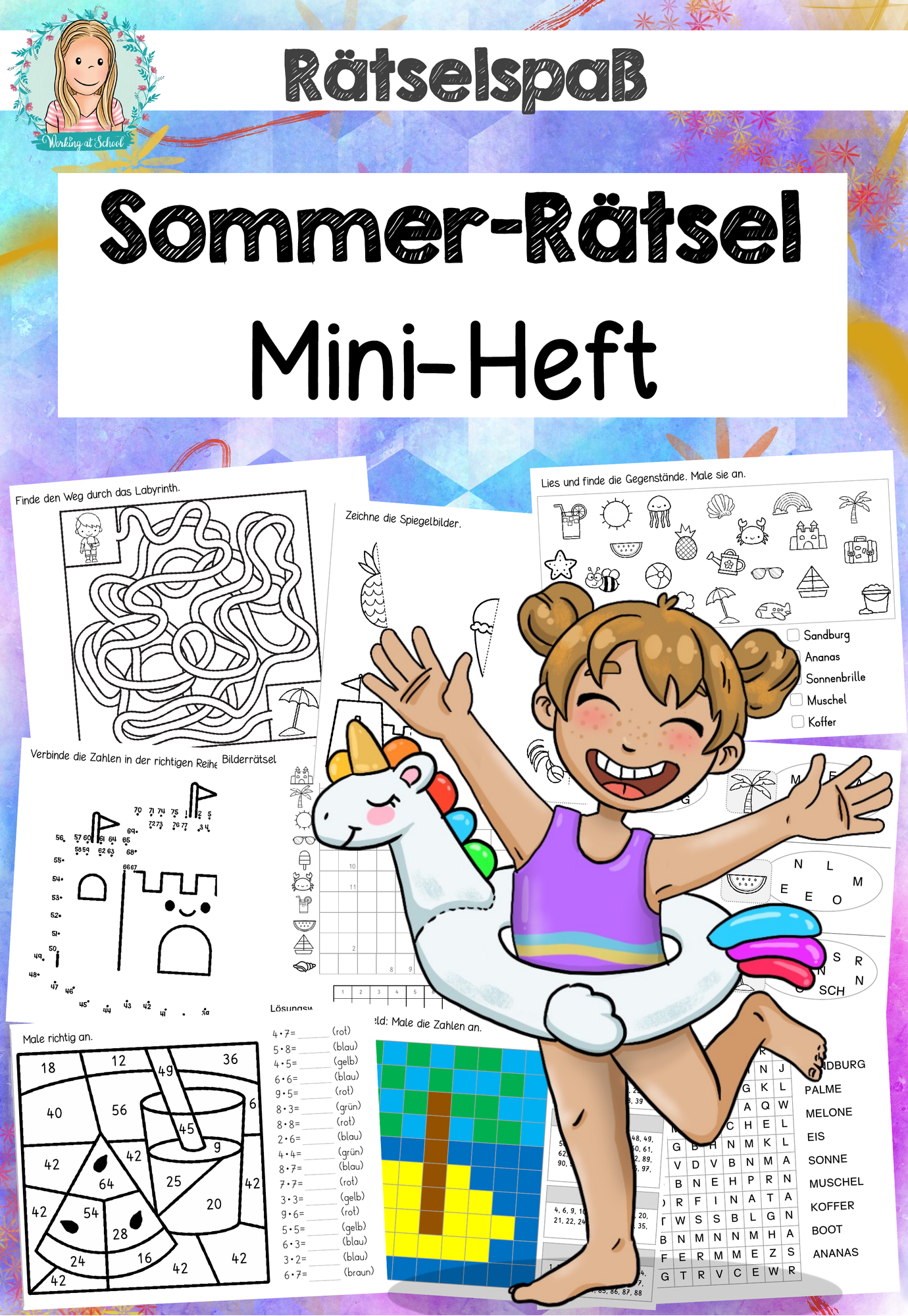 Rätsel-Mini-Heftchen „Sommerspaß“ – Unterrichtsmaterial in den Fächern