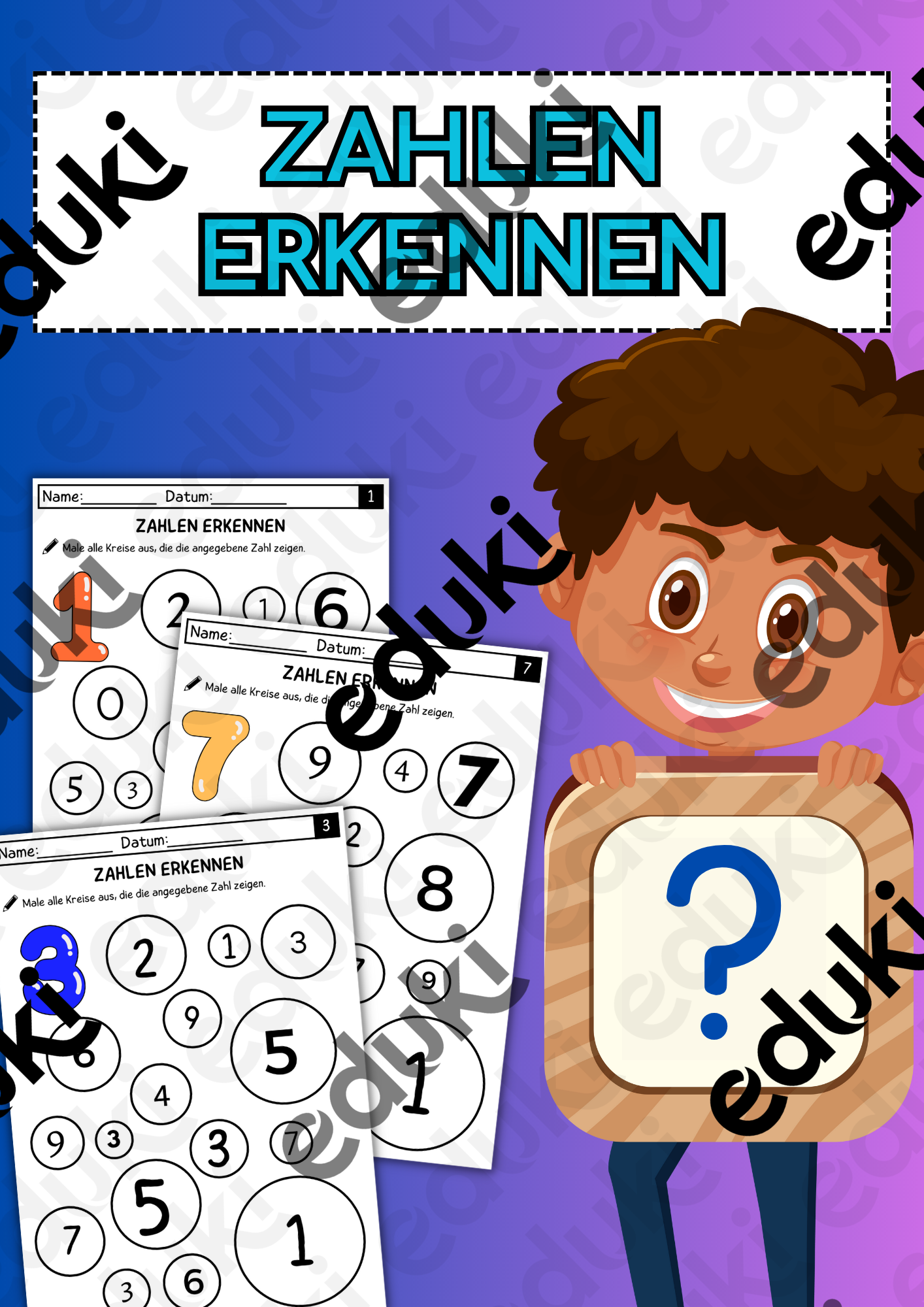 Zahlen erkennen und markieren (1. Klasse ZR 10) – Unterrichtsmaterial