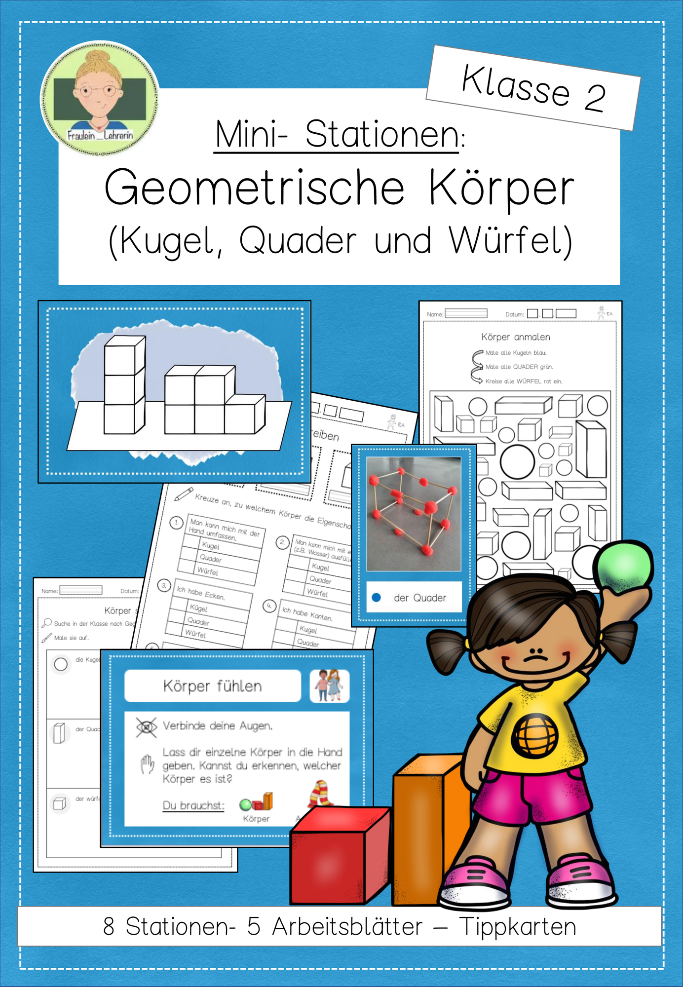 Stationen: Geometrische Körper (Geometrie Mathe Grundschule Klasse 2