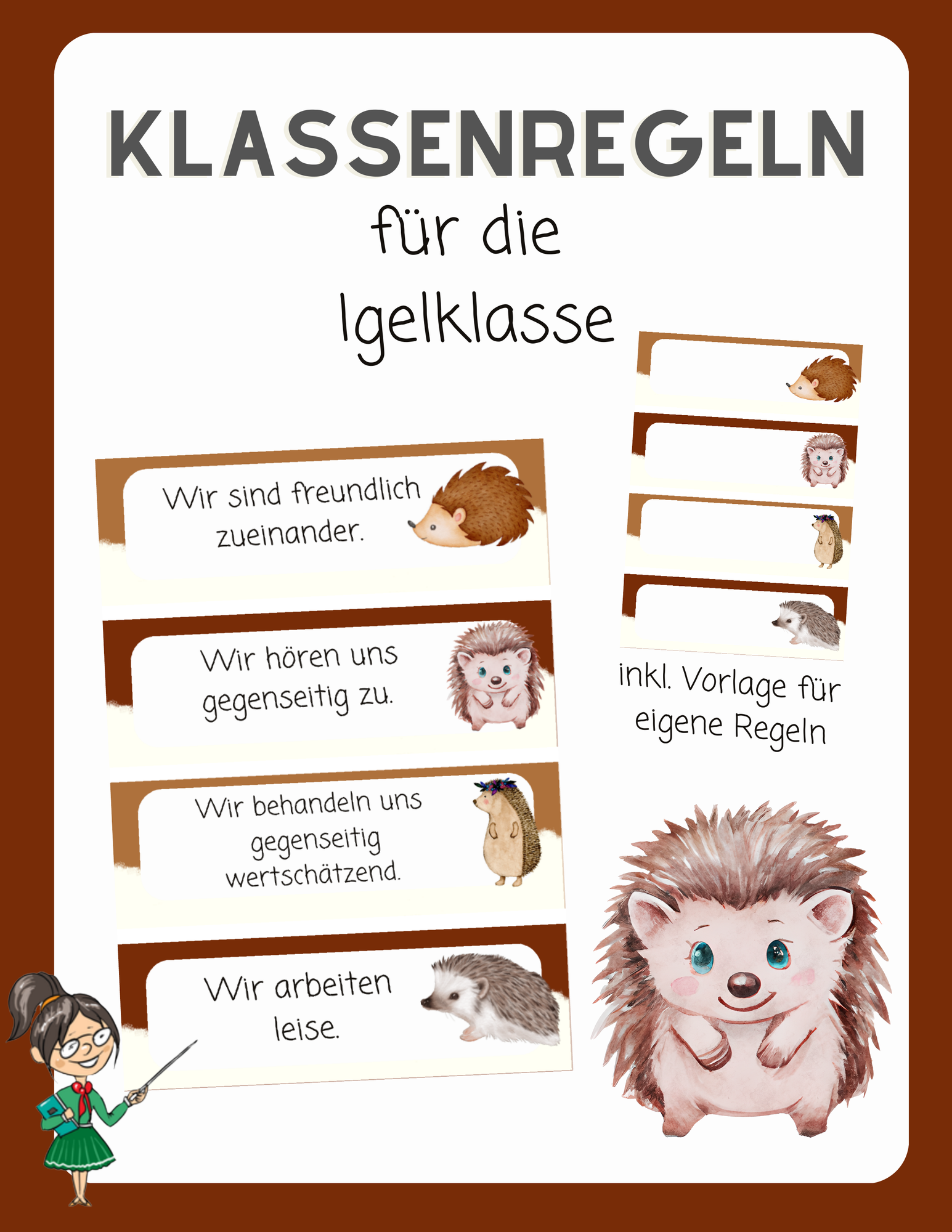 Klassenregeln für die Igelklasse – Unterrichtsmaterial im Fach ...