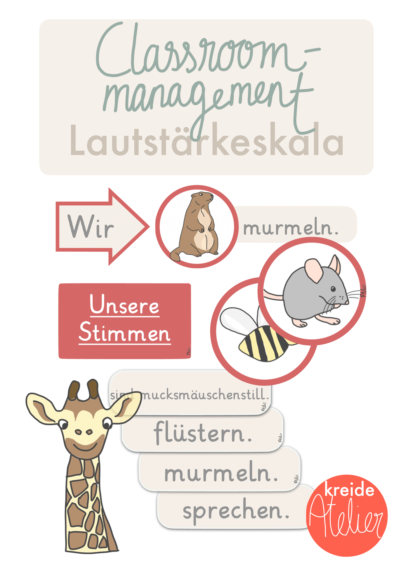 Classroommanagement: Lautstärkeskala – Unterrichtsmaterial im Fach