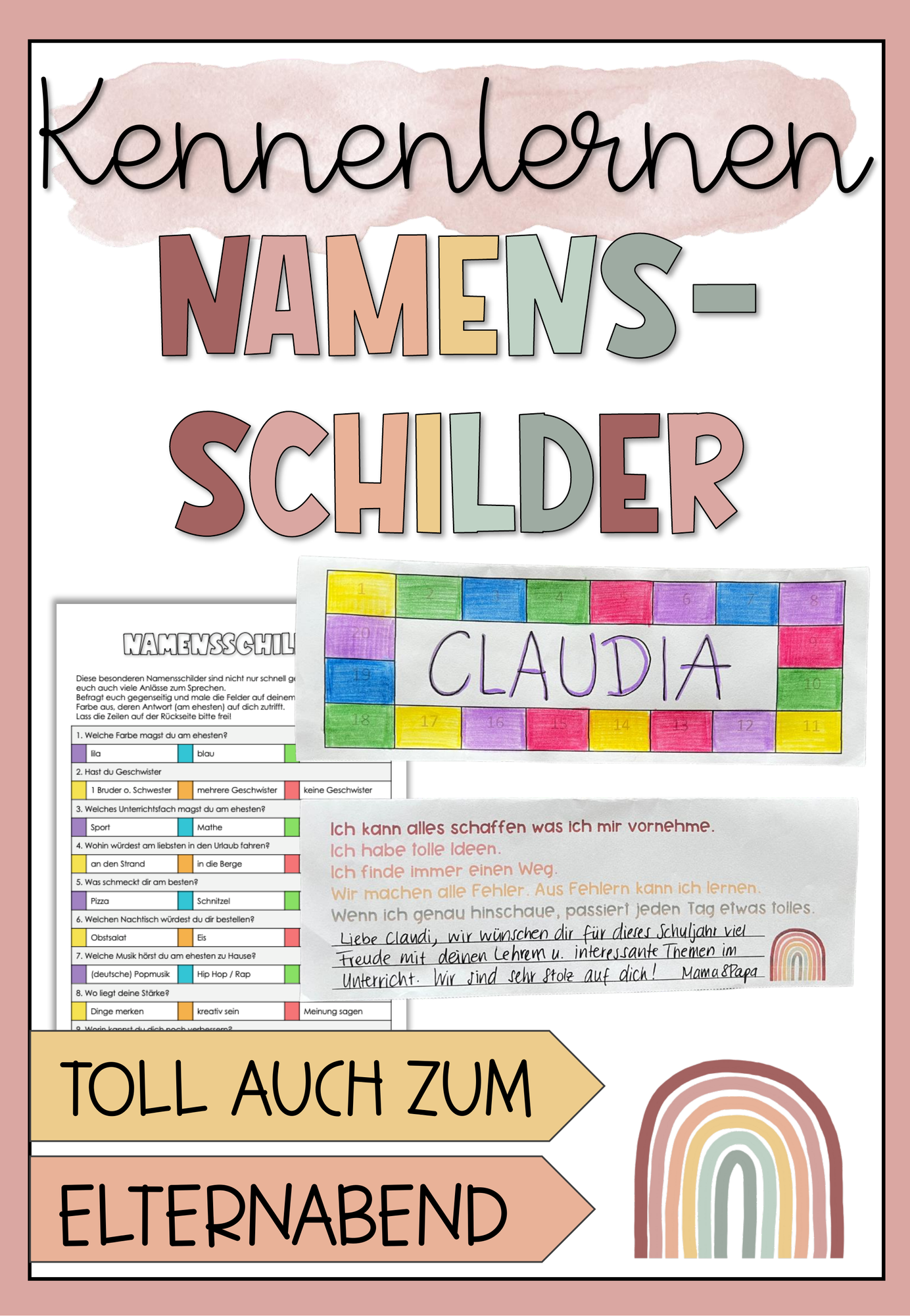 Namensschilder gestalten - editierbar – Unterrichtsmaterial im Fach ...