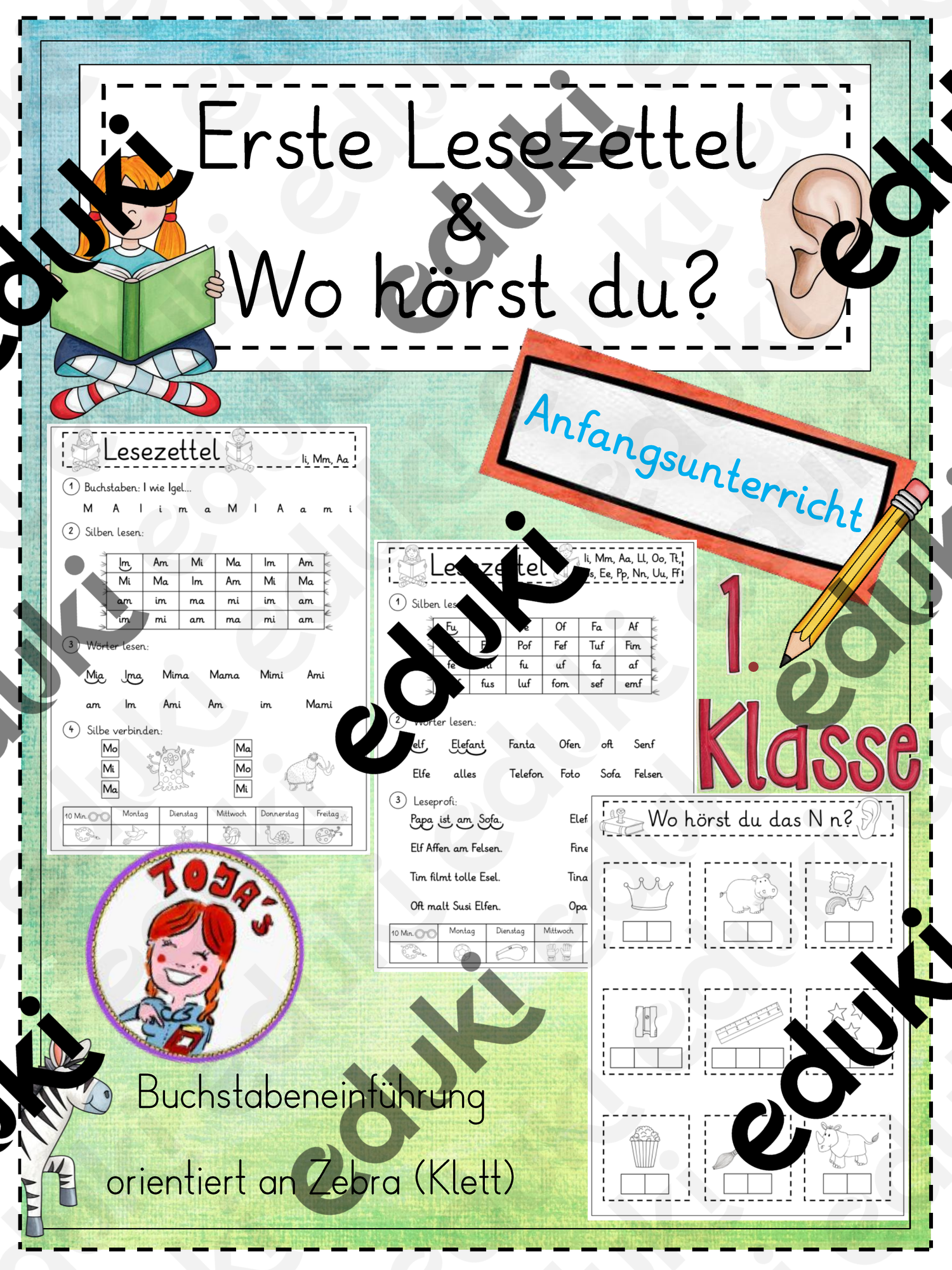 Erste Lesezettel & Laute hören (Anfangsunterricht/1. Klasse