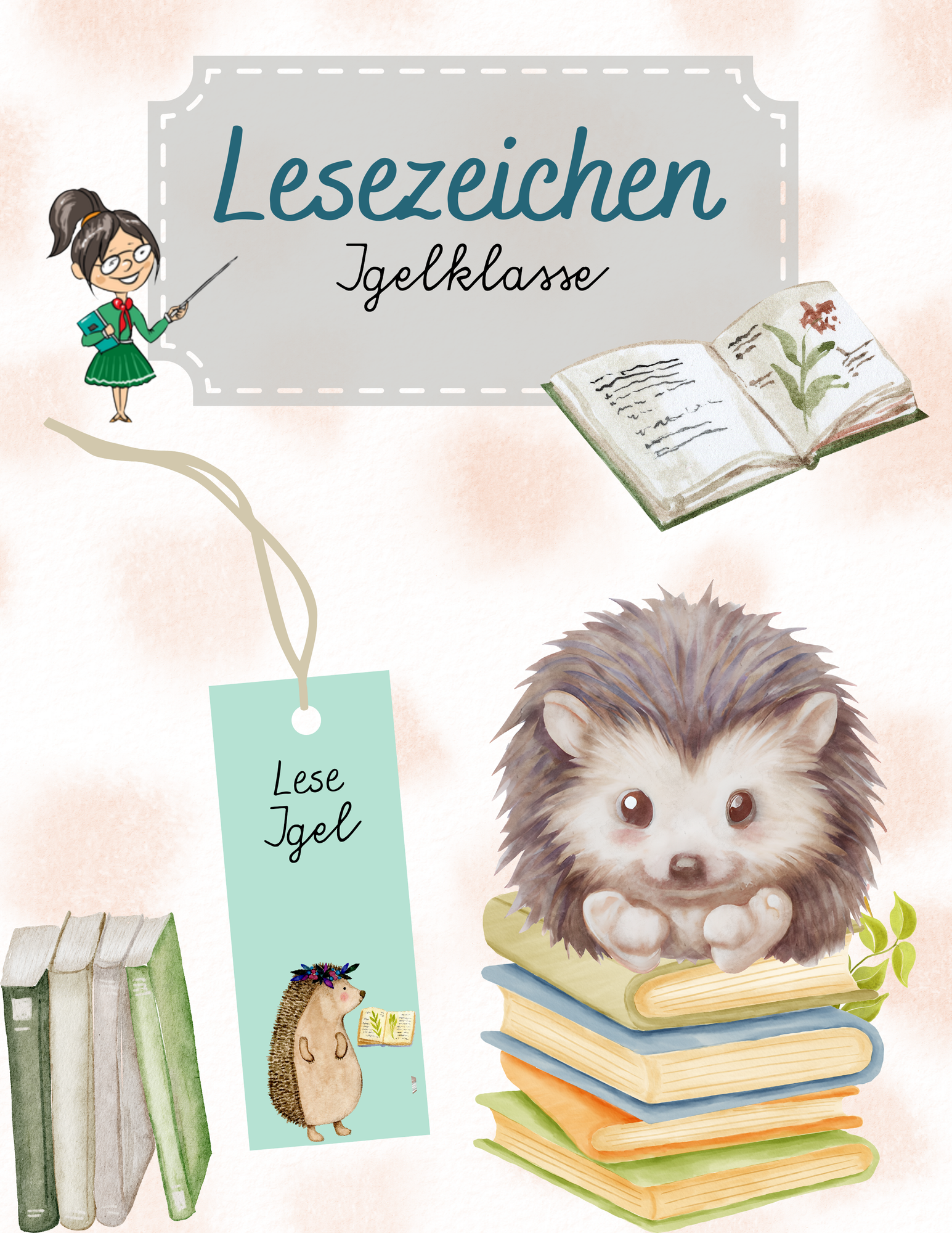 Lesezeichen für die Igelklasse – Unterrichtsmaterial im Fach ...