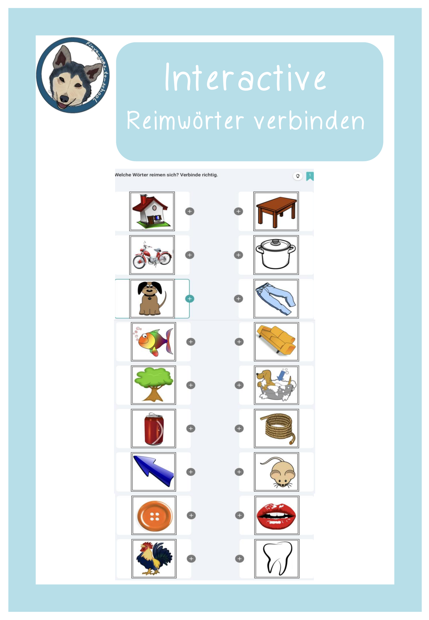 Reimwörter verbinden – Unterrichtsmaterial im Fach Deutsch