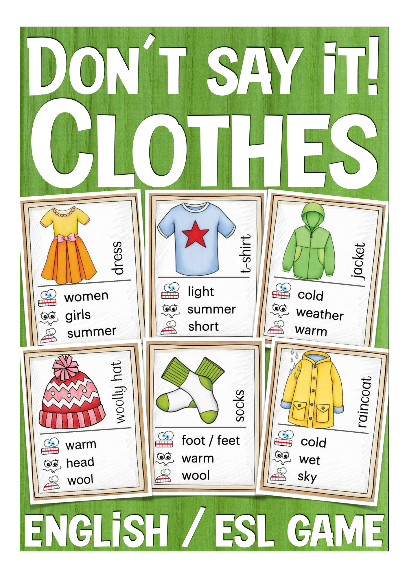 gioco inglese l'abbigliamento (clothes) English game Materiale