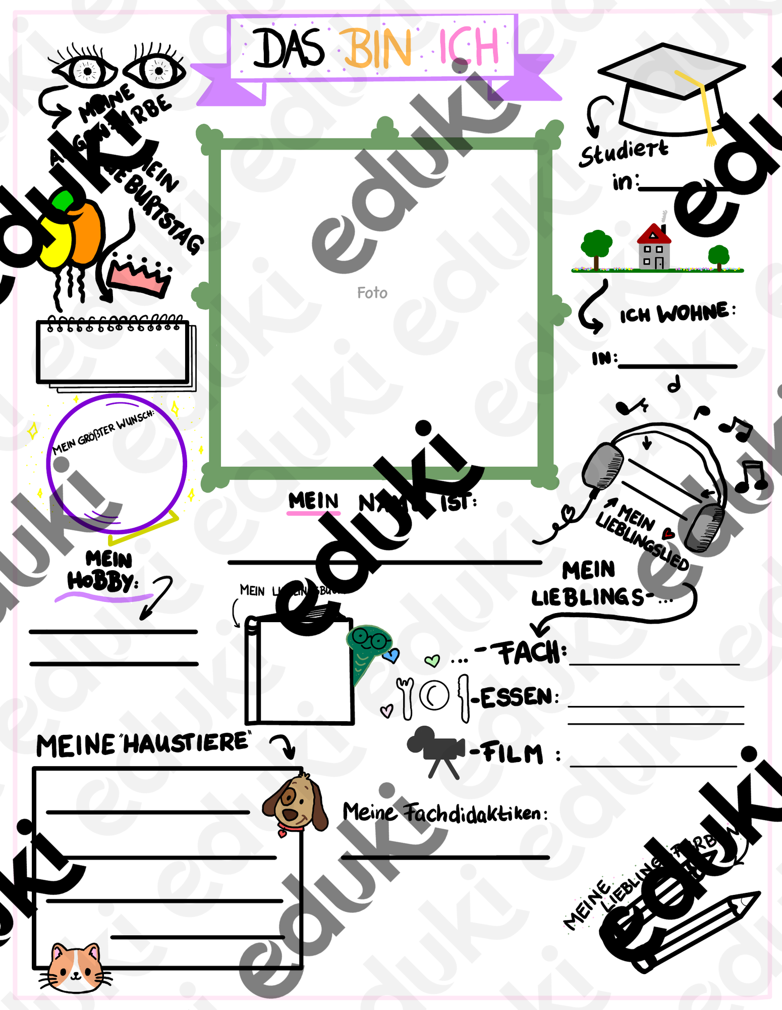 DAS BIN ICH – Unterrichtsmaterial im Fach Deutsch