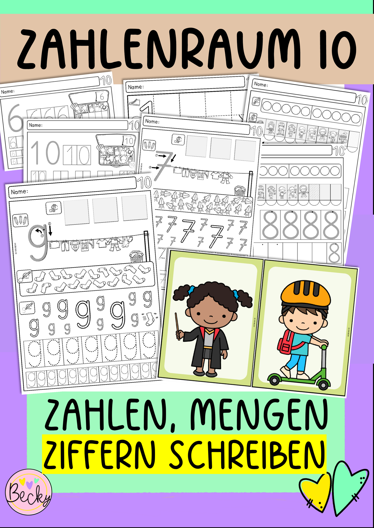 Die Zahlen bis 10 (Ziffern schreiben) – Unterrichtsmaterial im Fach