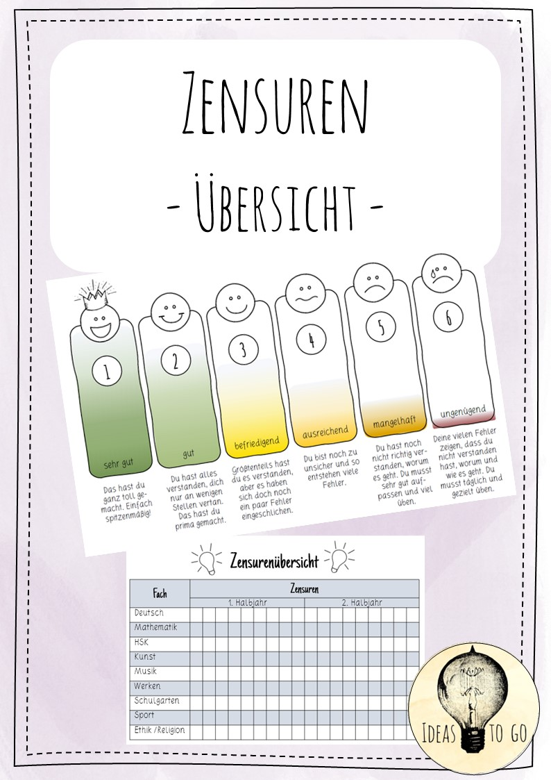Notenbersicht Bedeutung Zensuren Grundschule Unterrichtsmaterial im Fach Fachbergreifendes Notenbersicht Bedeutung Zensuren Grundschule Unterrichtsmaterial im Fach Fachbergreifendes