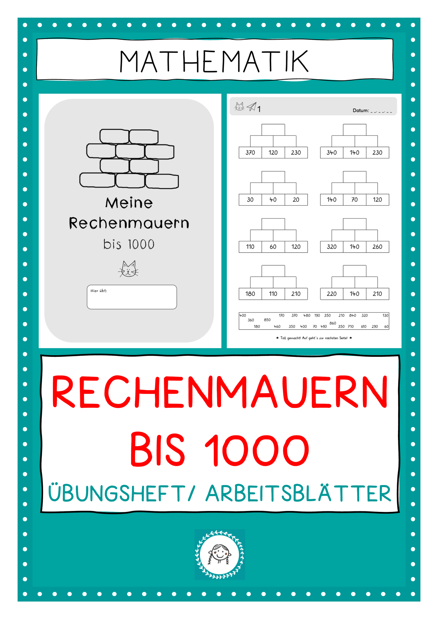Rechenmauern bis 1000 – Unterrichtsmaterial im Fach Mathematik