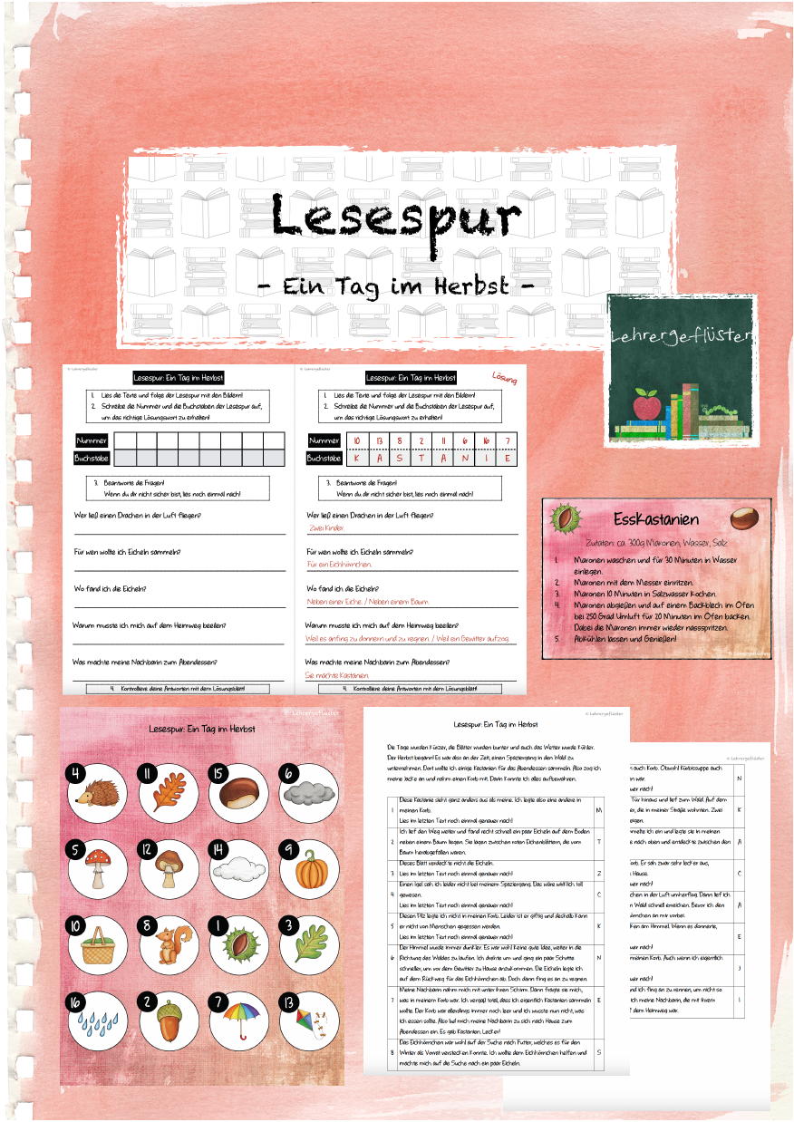 Lesespur: Ein Tag im Herbst – Unterrichtsmaterial im Fach Digitale Bildung