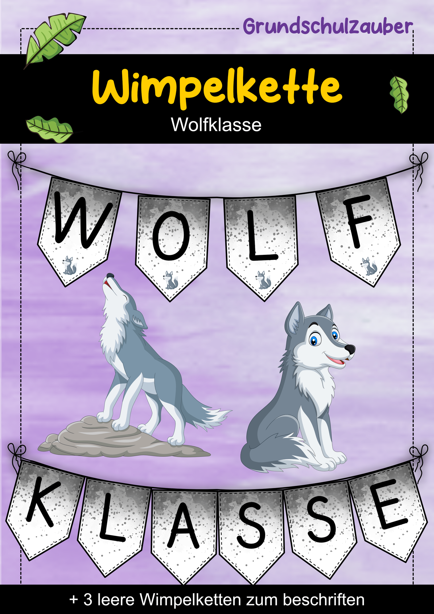 Wimpelkette für die Wolfklasse - Wolf Wimpel – Unterrichtsmaterial im ...