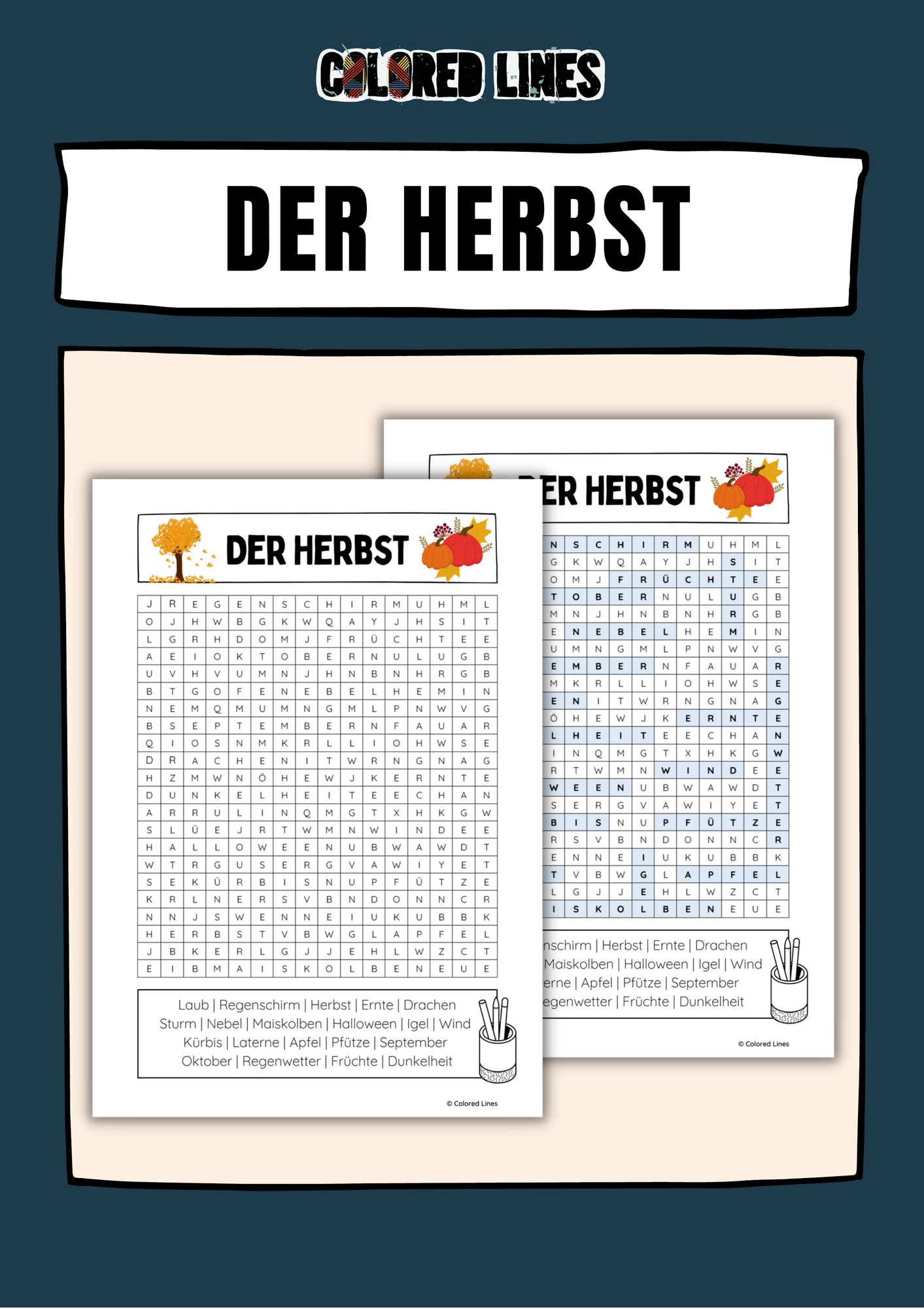 Der Herbst (Suchsel) – Unterrichtsmaterial in den Fächern Deutsch