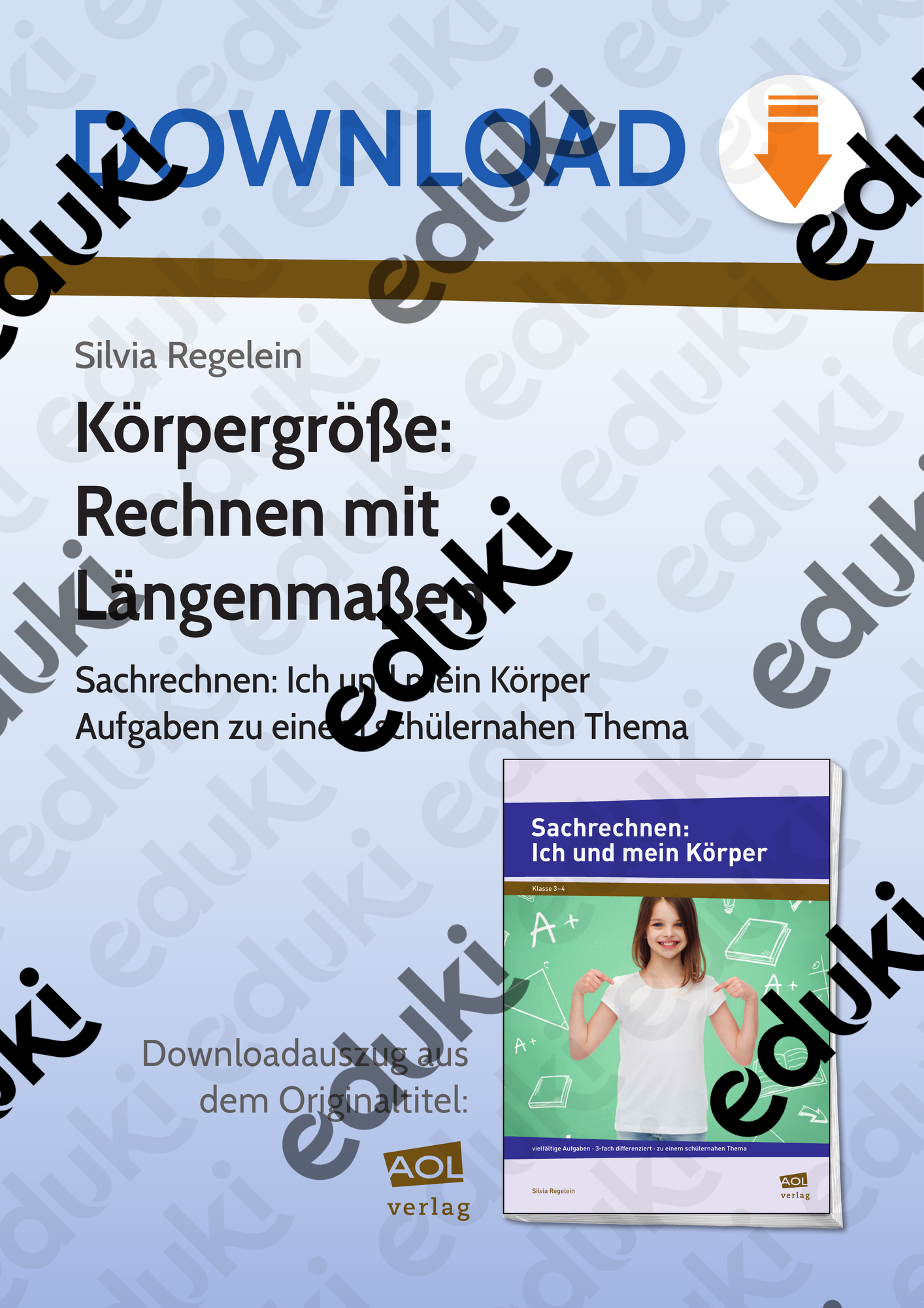 Körpergröße: Rechnen mit Längenmaßen - Sachrechnen: Ich und mein Körper ...