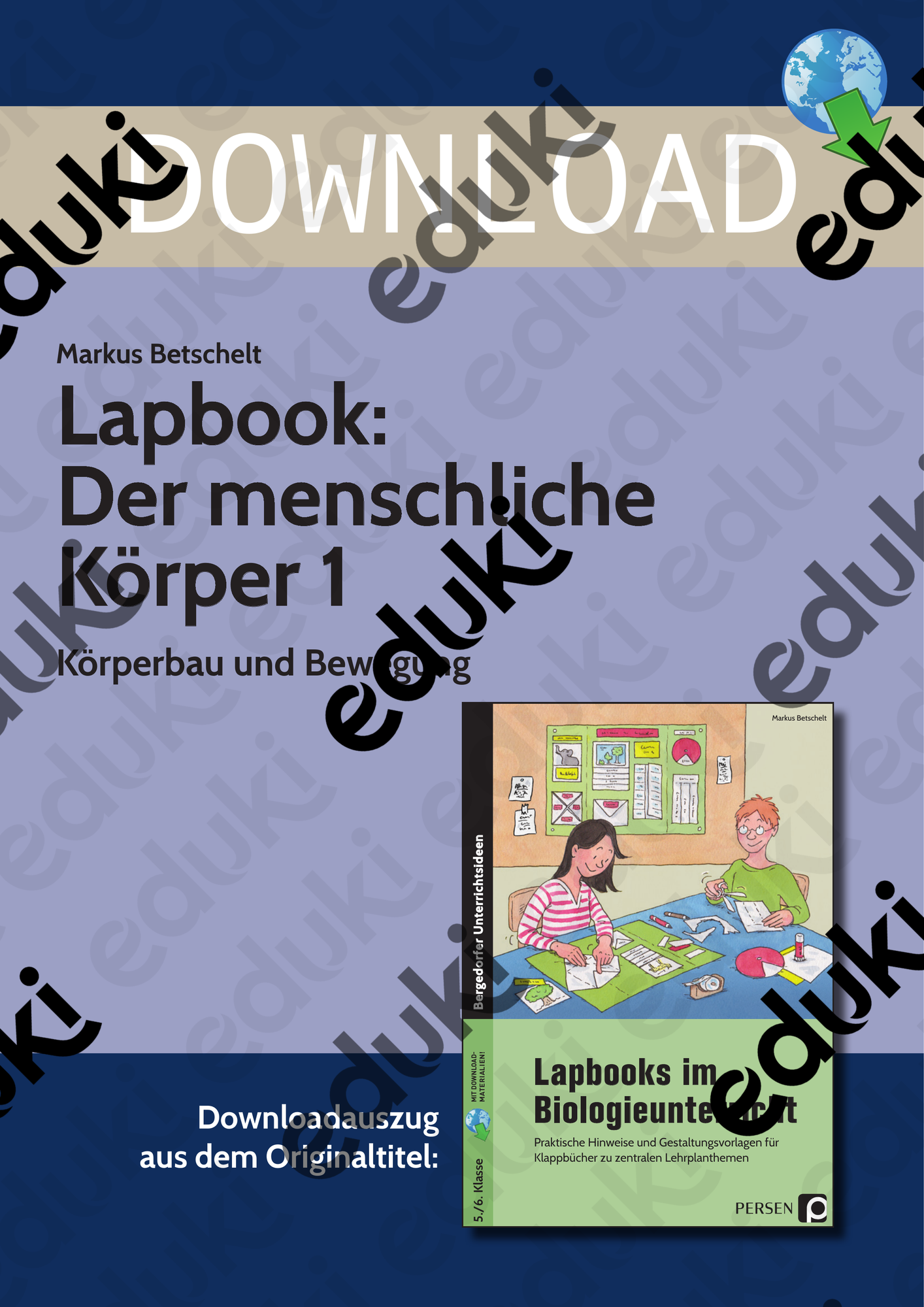 Lapbook: Der menschliche Körper 1 - Körperbau und Bewegung ...