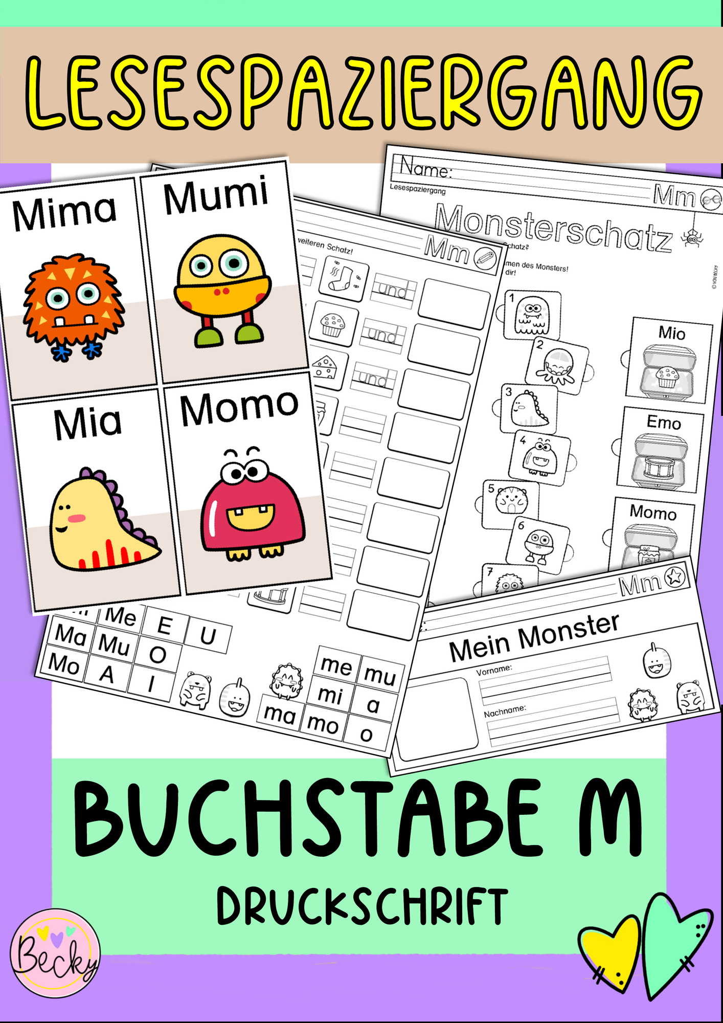 Lesespaziergang Buchstabe M (1. Klasse) – Unterrichtsmaterial im Fach