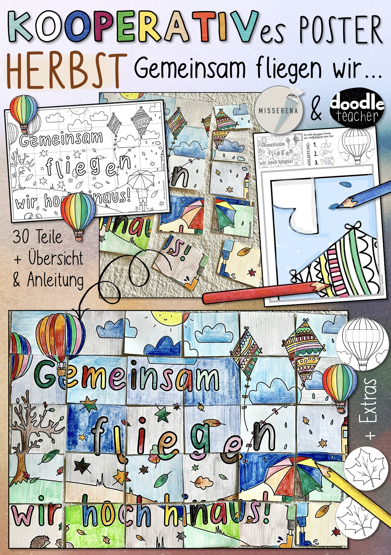 Herbst Kooperatives Poster Gemeinsam Fliegen Gemeinschaftsbild herbst-kooperatives-poster-gemeinsam-fliegen-gemeinschaftsbild