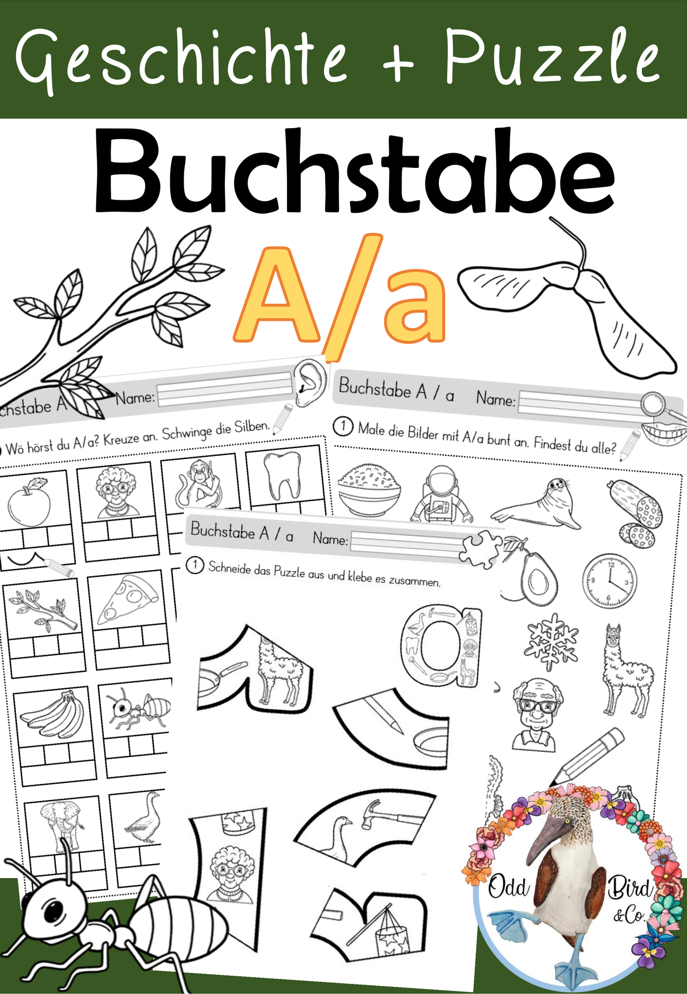 Buchstabe A / a- Einführung inklusive Geschichte und Puzzle