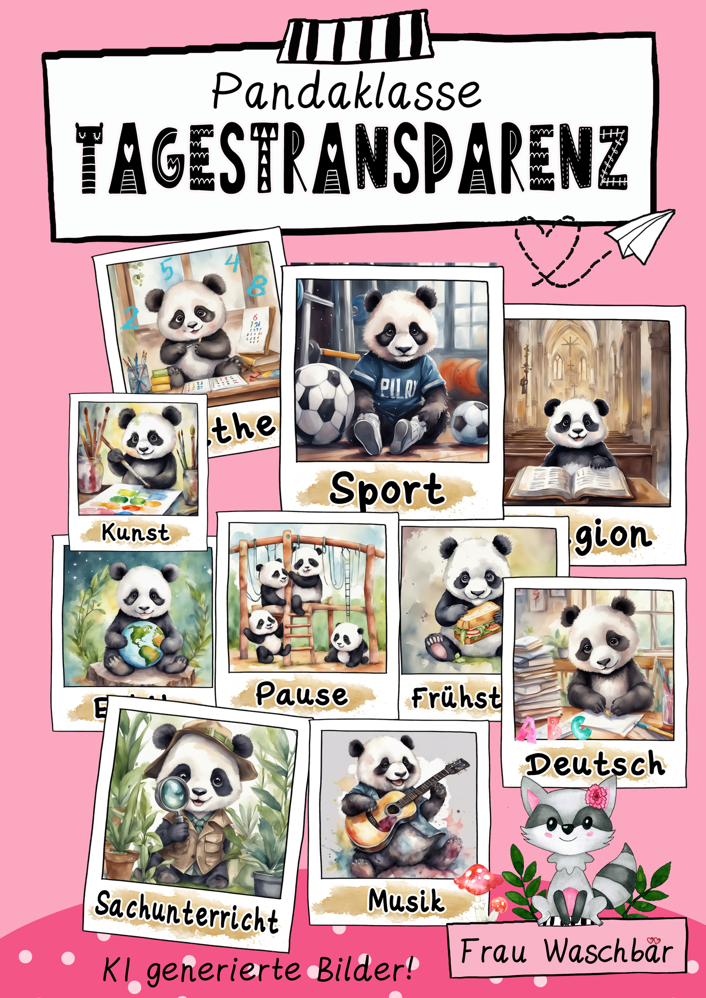 Tagestransparenz Pandaklasse – Unterrichtsmaterial im Fach ...
