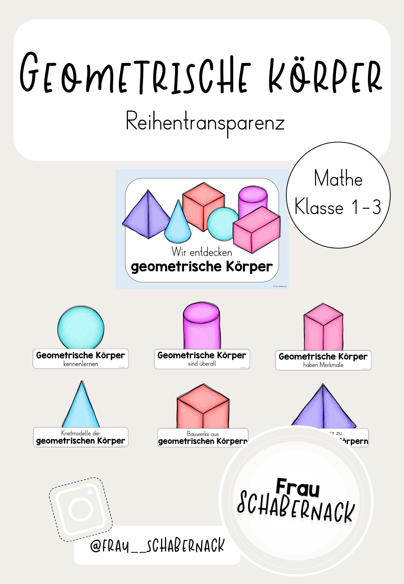 Geometrische Körper: Reihentransparenz – Unterrichtsmaterial im Fach ...