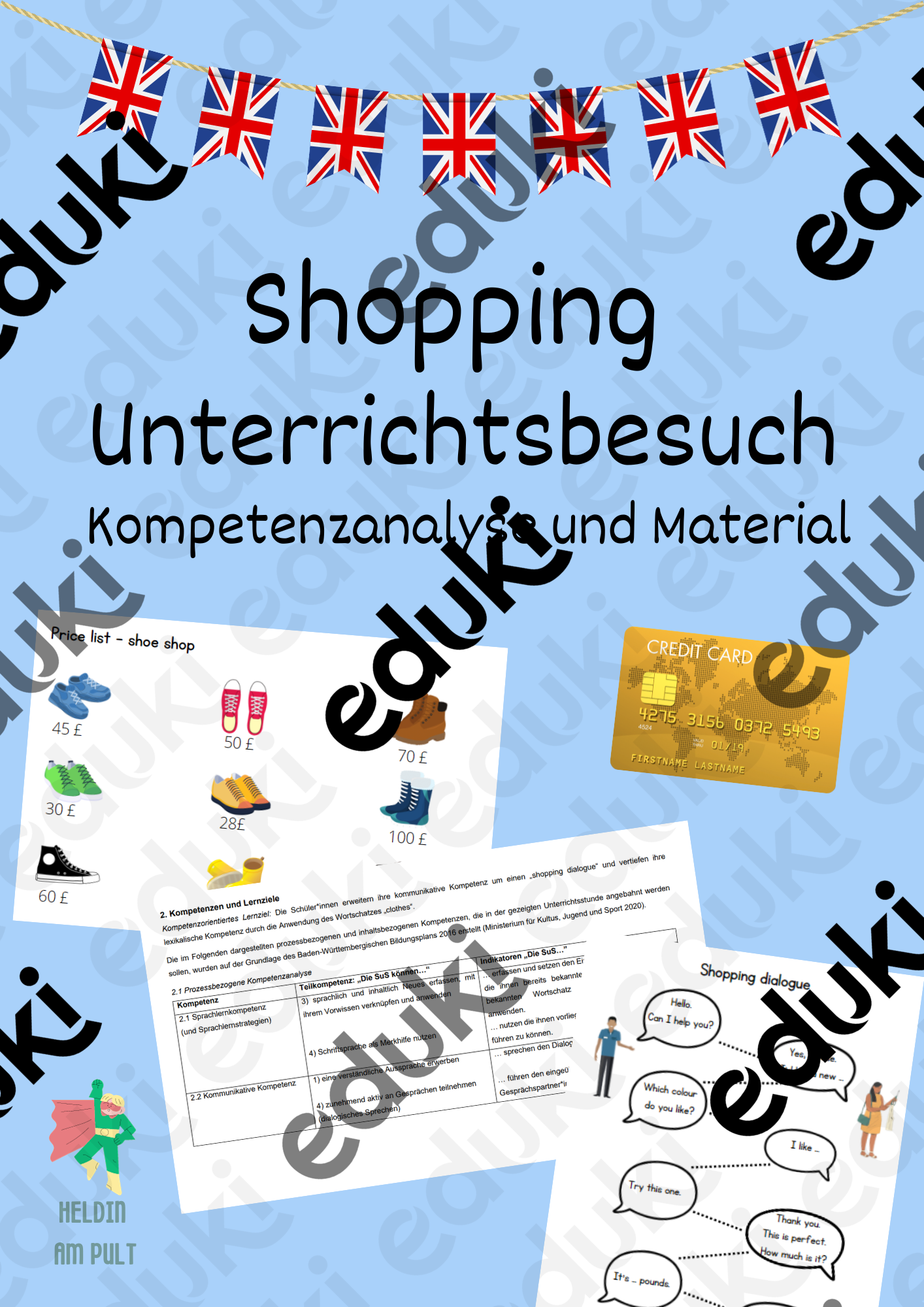 Unterrichtsbesuch Shopping - schriftl. Vorbereitung und Material
