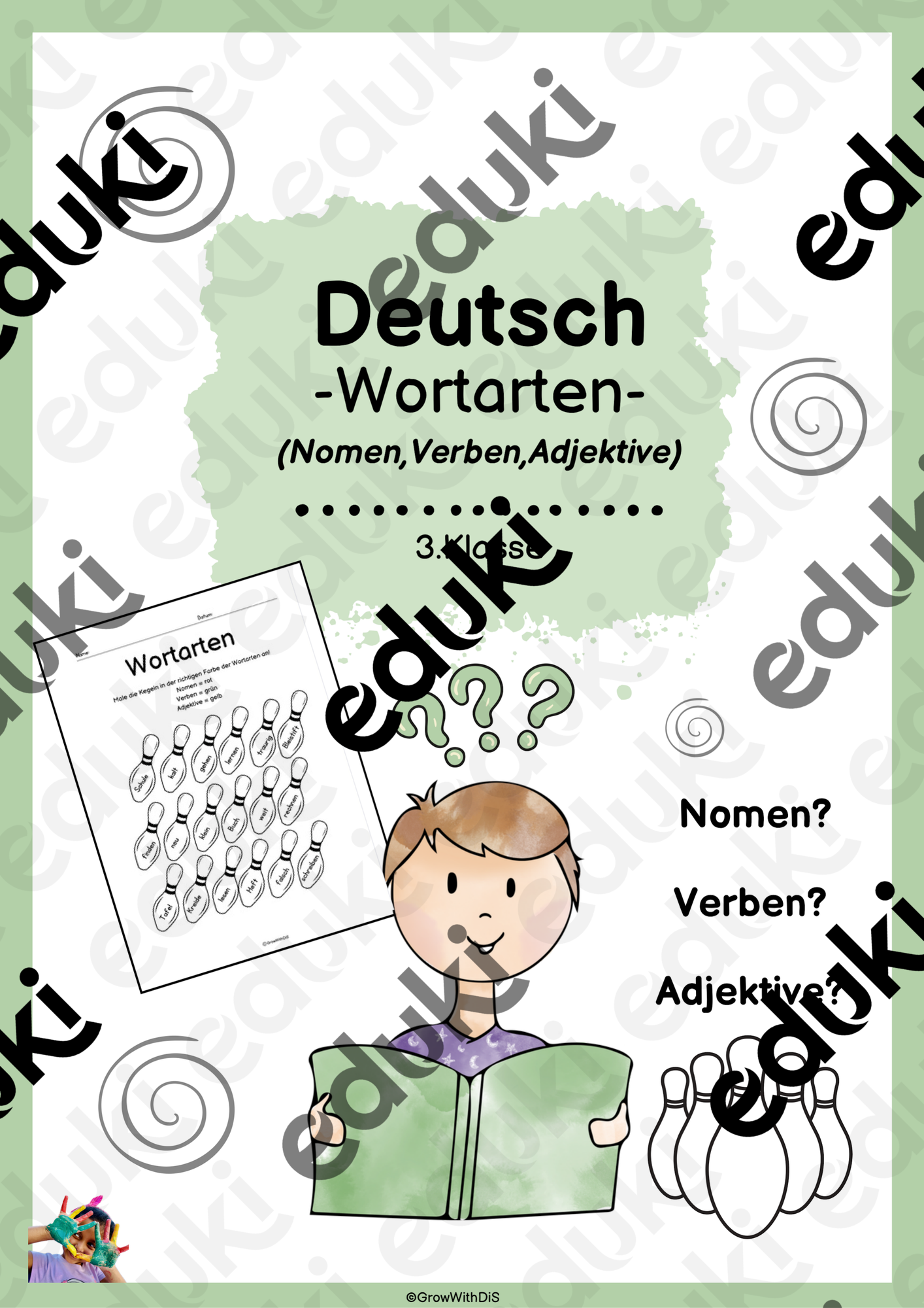 Deutsch | Wortarten 3.Klasse (Nomen,Verben,Adjektive) 🎳