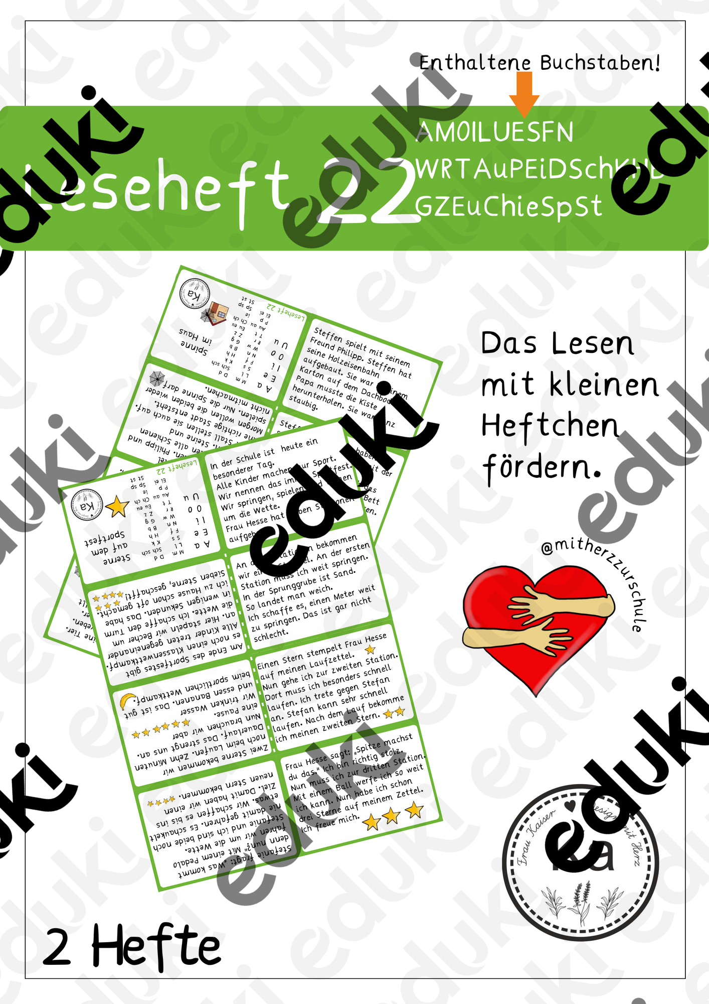 Leseheft 22 SpSt Klasse 1 Faltheft – Unterrichtsmaterial im Fach Deutsch