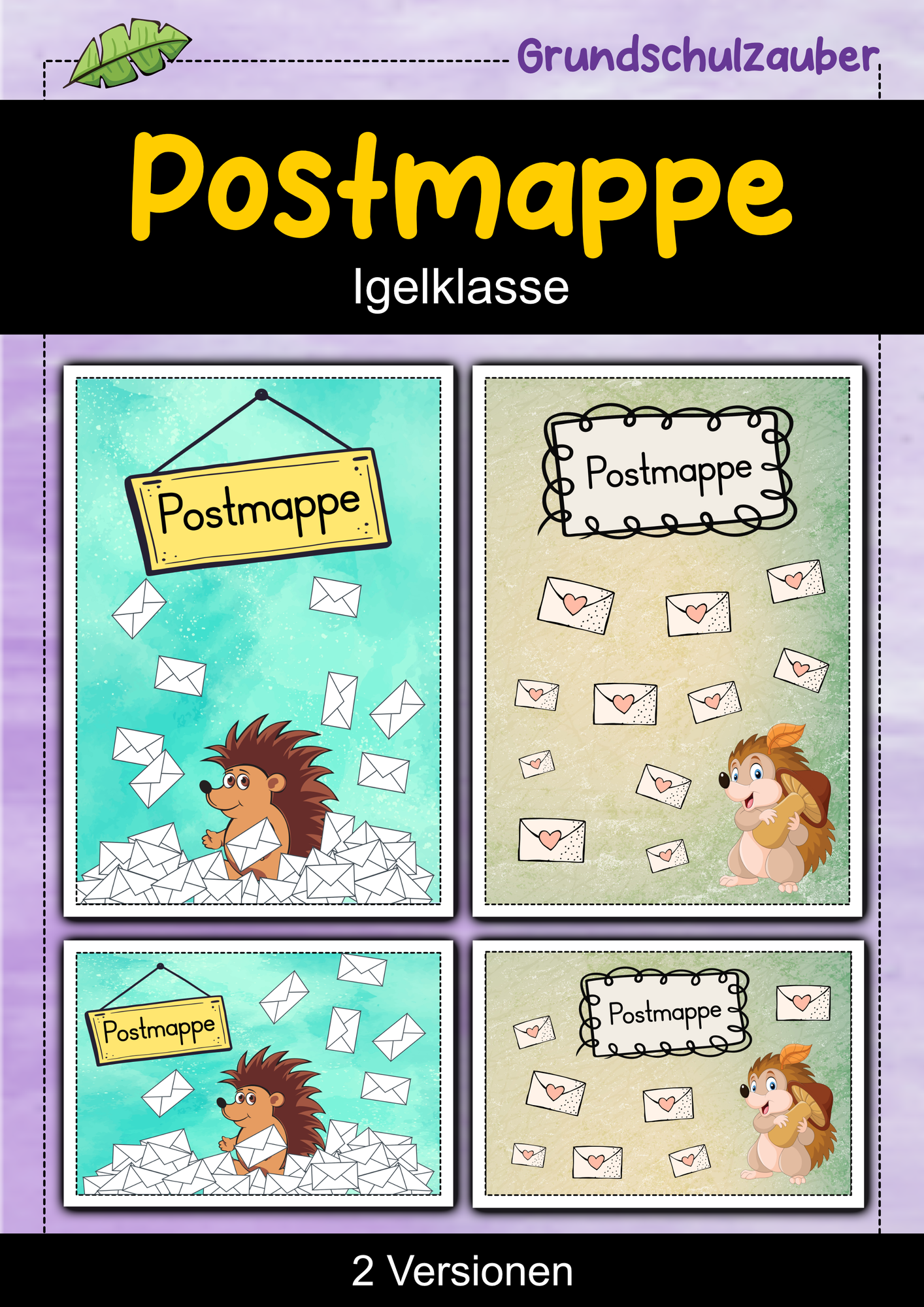 Postmappe - Igel für die Igelklasse - 2 Versionen – Unterrichtsmaterial ...