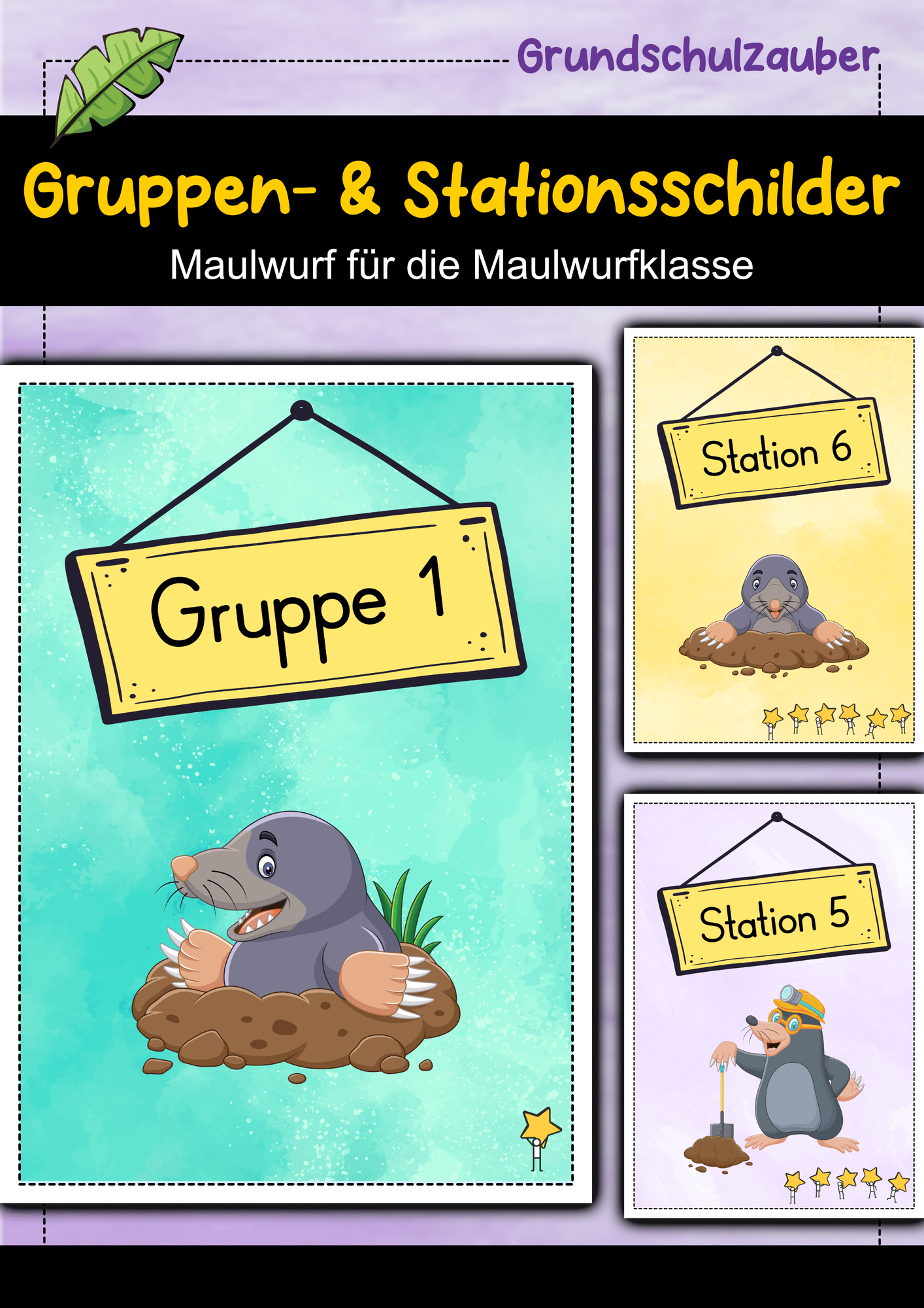 Gruppenschilder + Stationsschilder - Maulwurf für die Maulwurfklasse ...