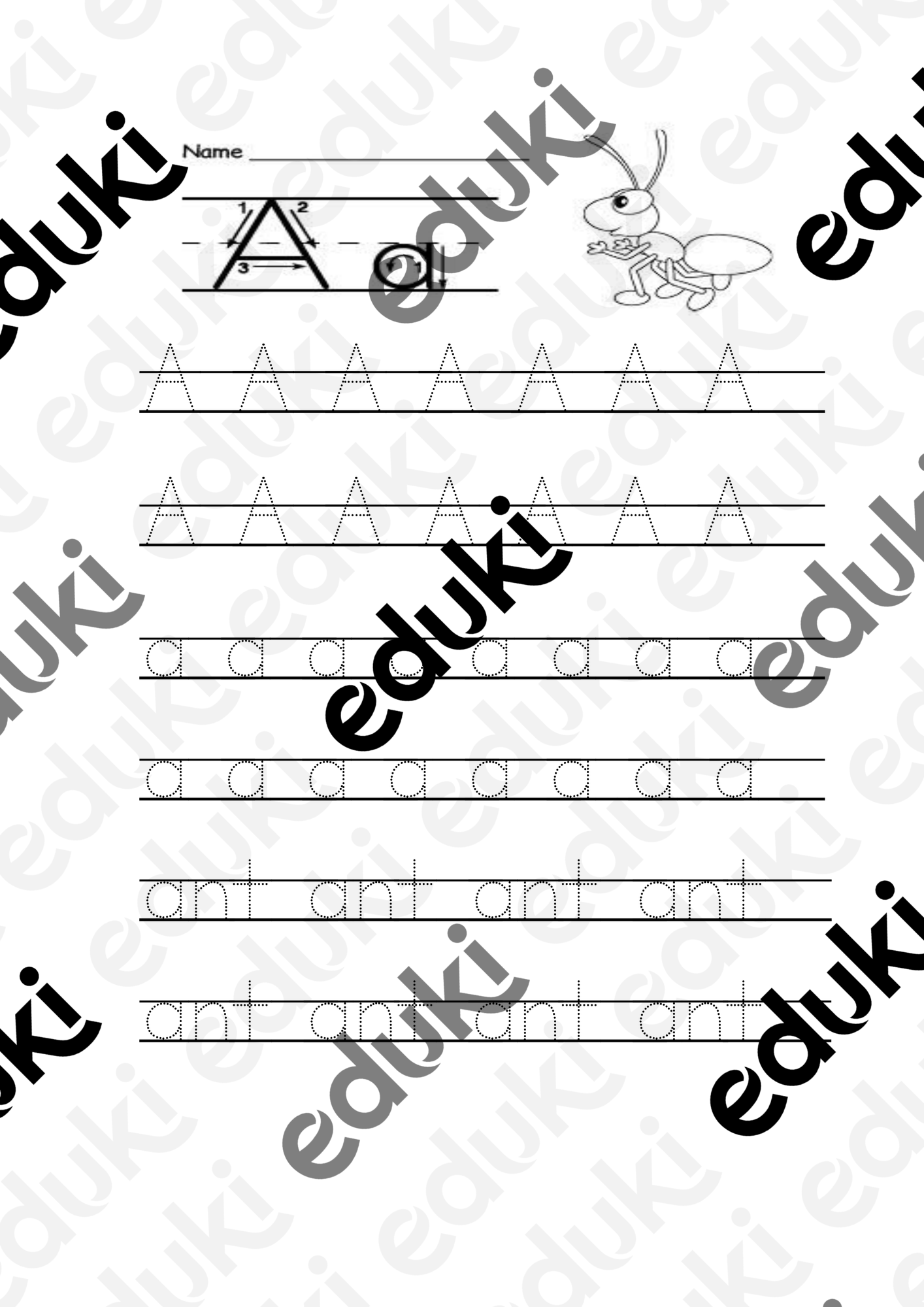 Tracing Letter A Worksheet - Εκπαιδευτικό υλικό για το μάθημα